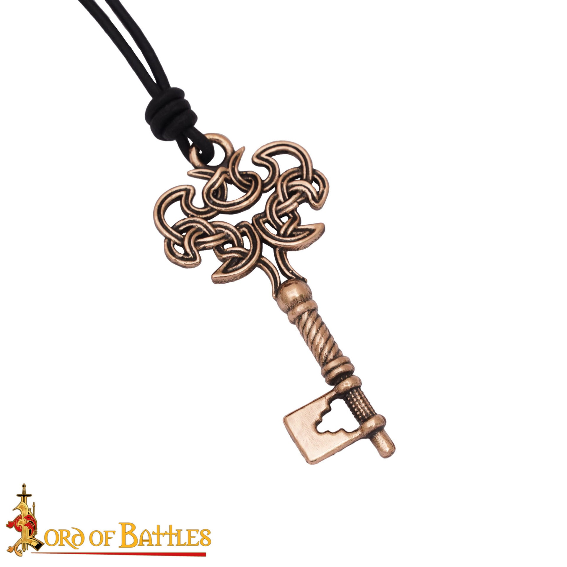 Imagen única de: Collar Colgante Llave Vikinga de Bronce con Nudos Celtas