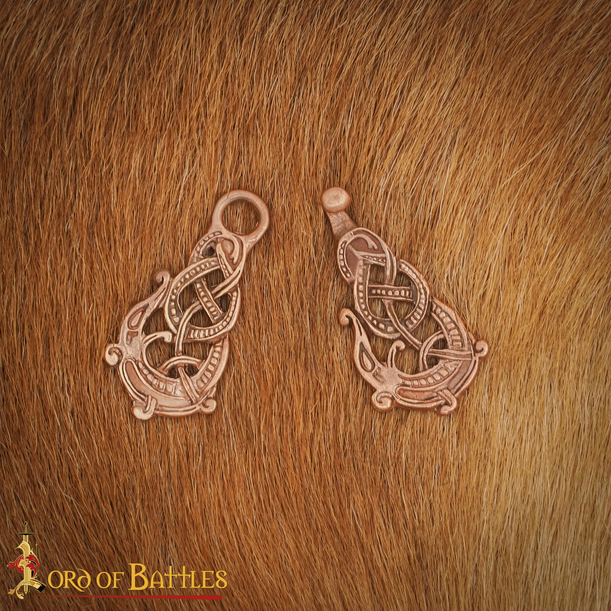 Broche vikingo de bronce en cera perdida - cierre doble con nudo - imagen 33