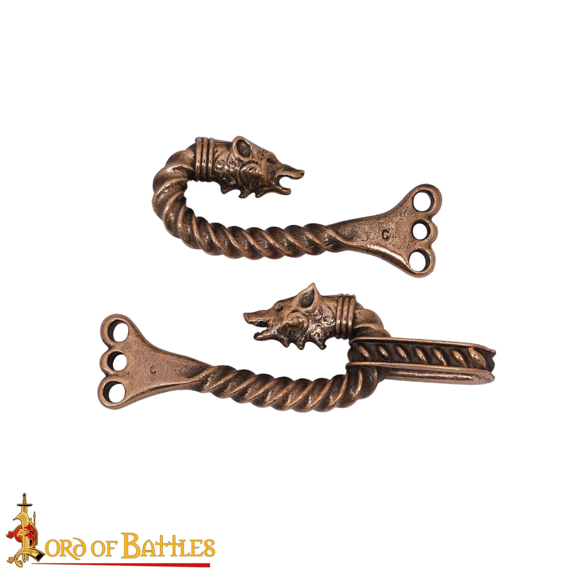 Broche vikingo de bronce para capa con cabezas de animal - cera perdida - imagen 43