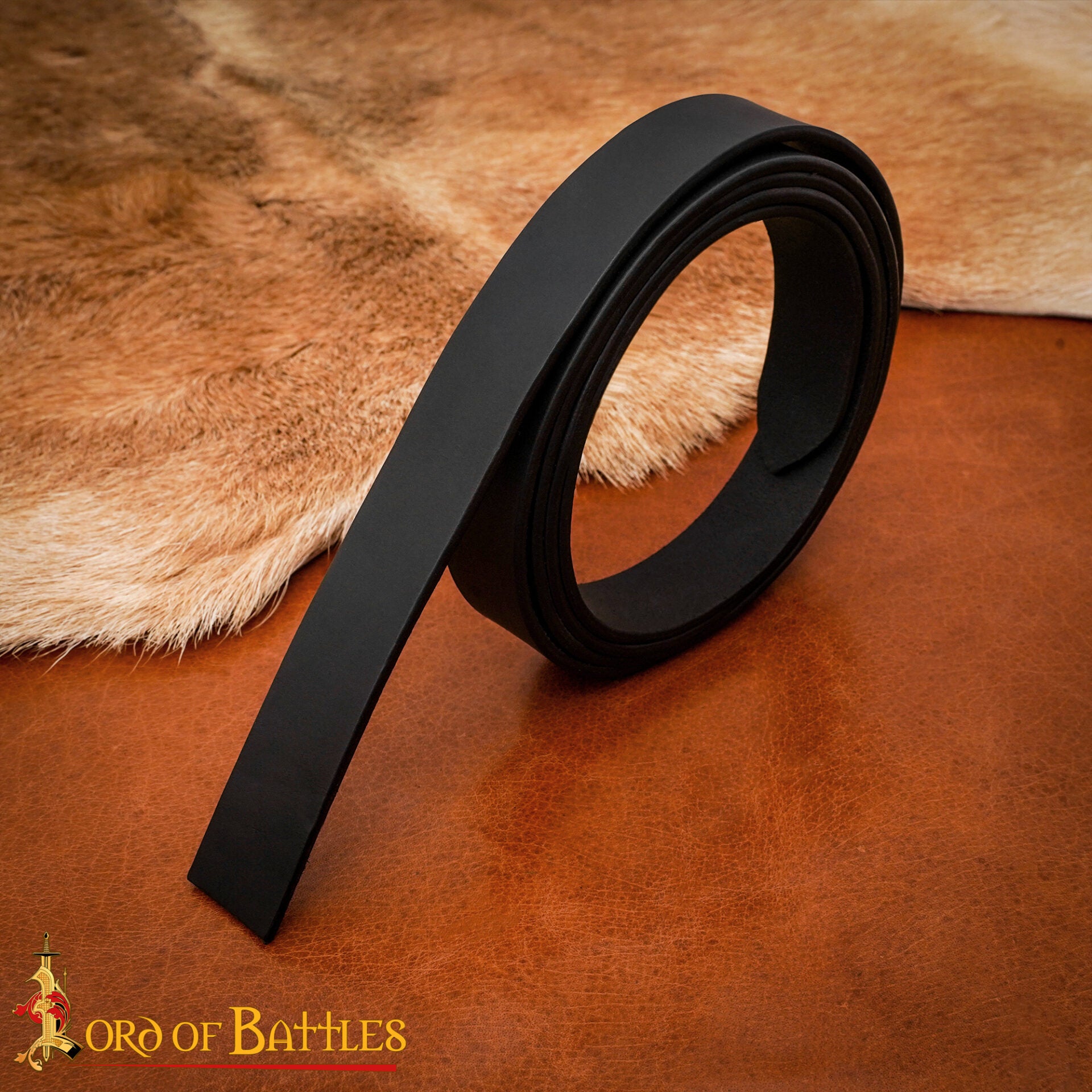 Tira de cuero para cinturón medieval sin perforar — personalizable - imagen 7