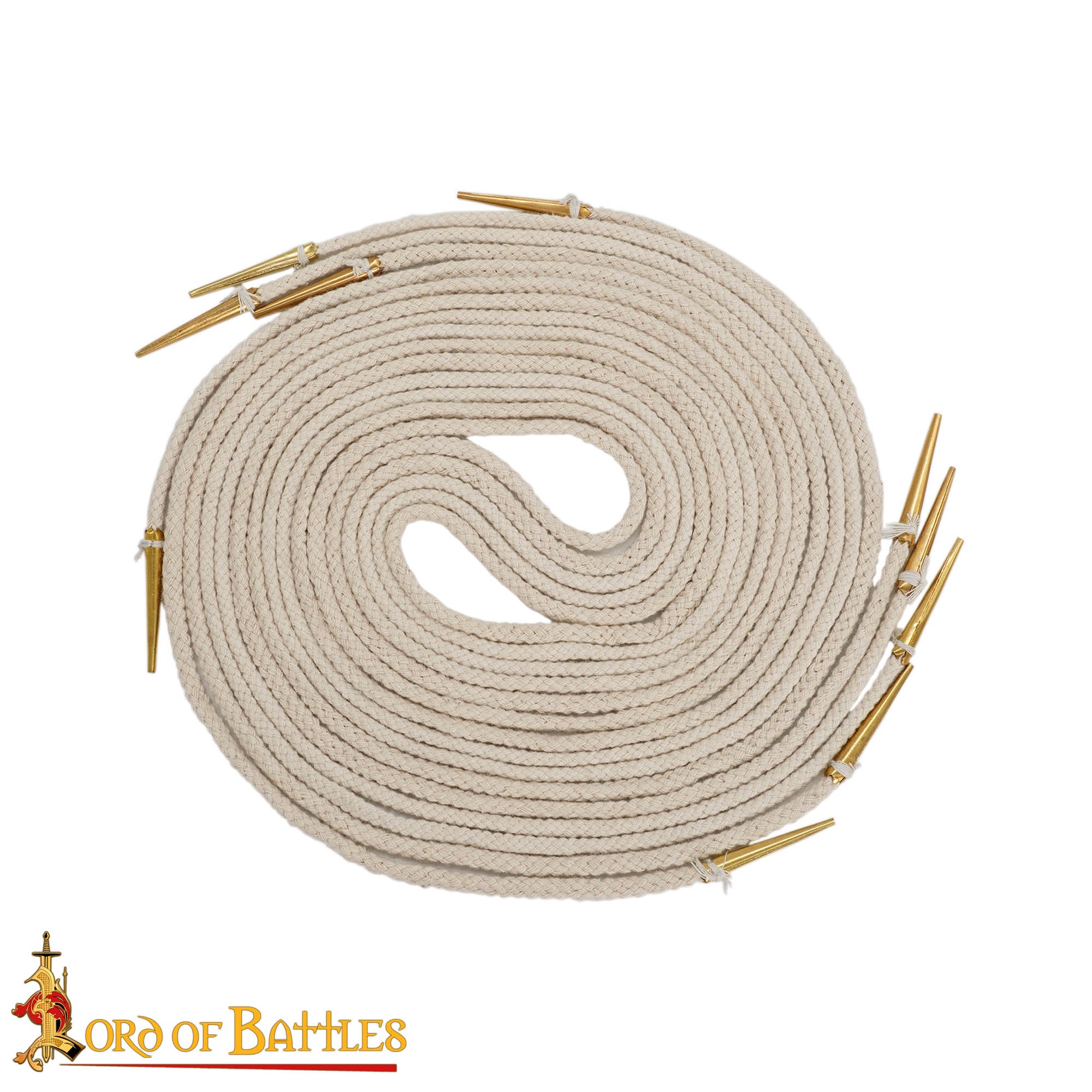 Imagen única de: Cordones Medievales Largos de Algodón con Remates de Latón - Juego de 5 para Túnicas, Botas y Prendas de Vestir