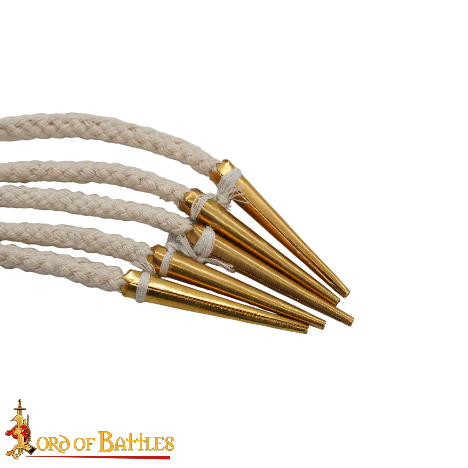 Imagen única de: Cordones Medievales Largos de Algodón con Remates de Latón - Juego de 5 para Túnicas, Botas y Prendas de Vestir