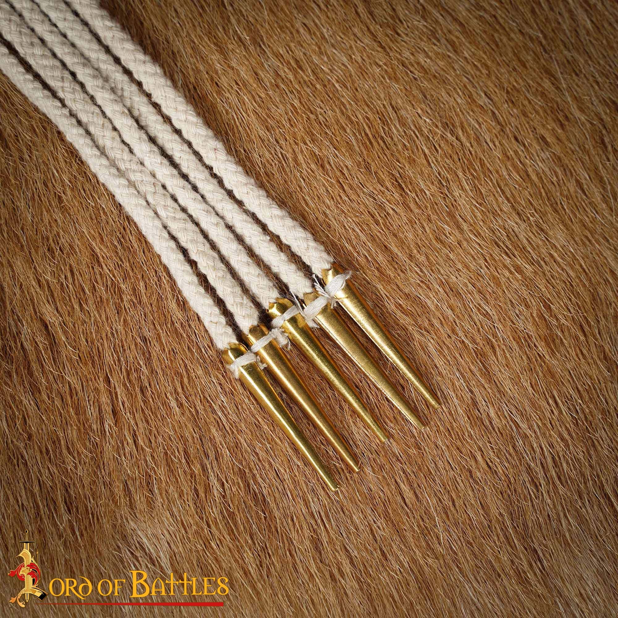 Imagen única de: Cordones Medievales Largos de Algodón con Remates de Latón - Juego de 5 para Túnicas, Botas y Prendas de Vestir