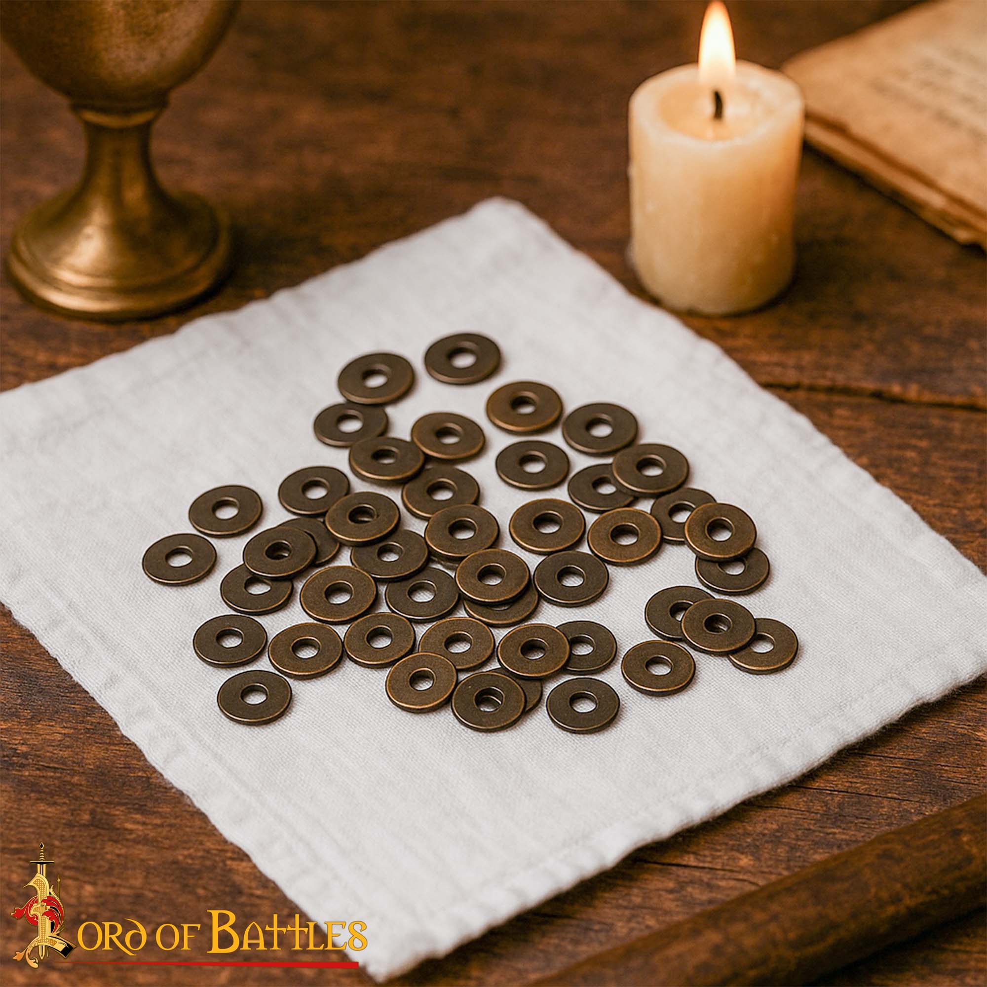 Set de 50 arandelas de latón y latón envejecido