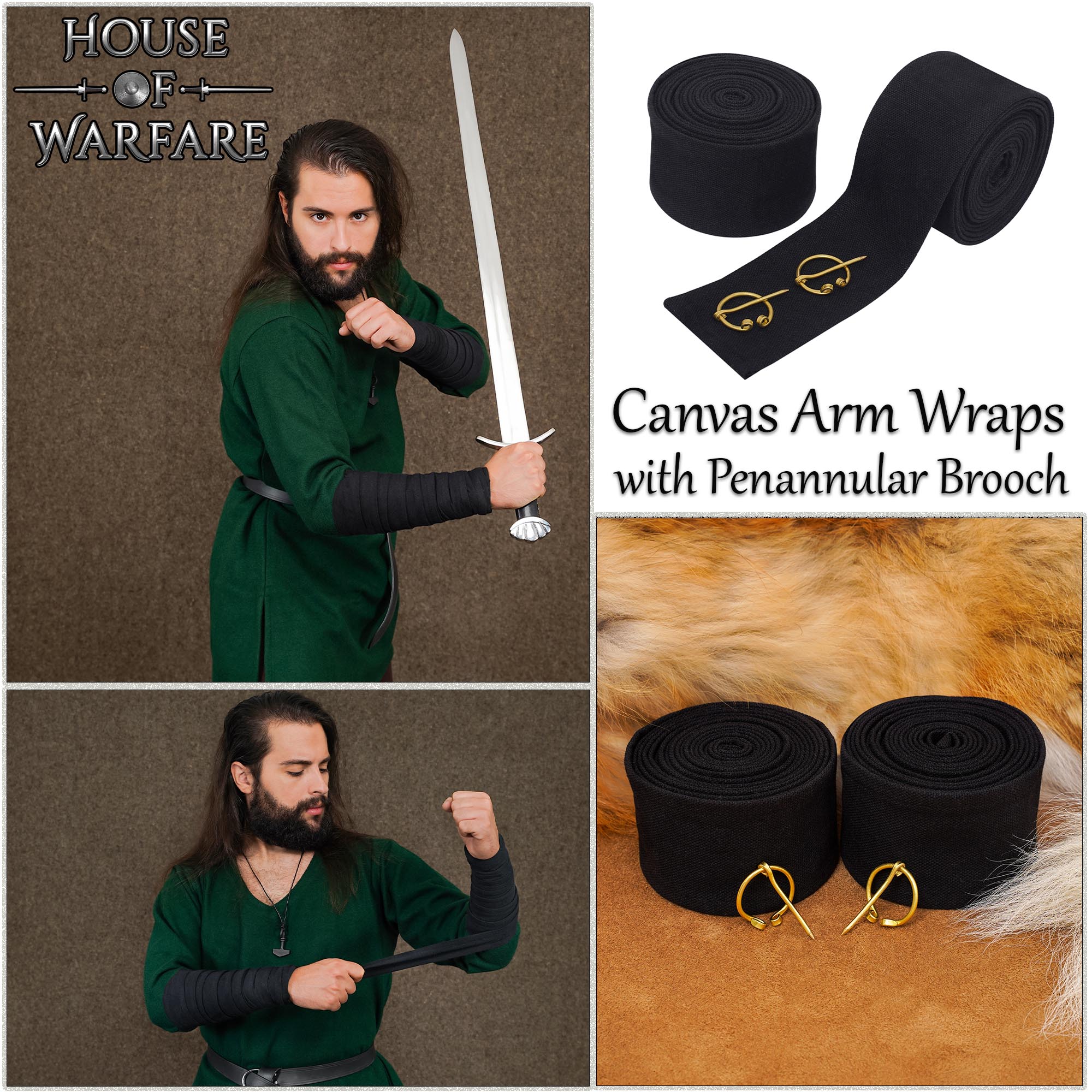Protectores de brazos vikingos en lona 100% algodón - imagen 19