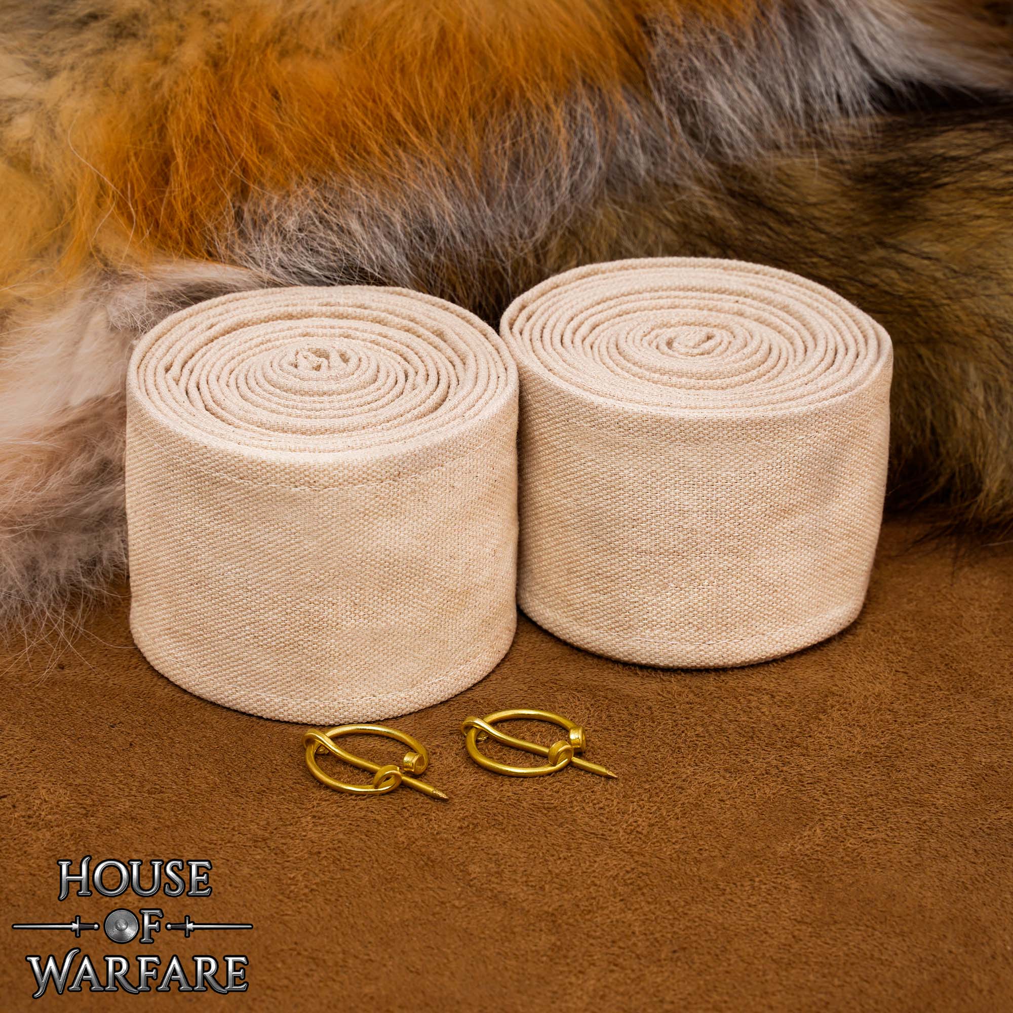 Protectores de brazos vikingos en lona 100% algodón - Crudo