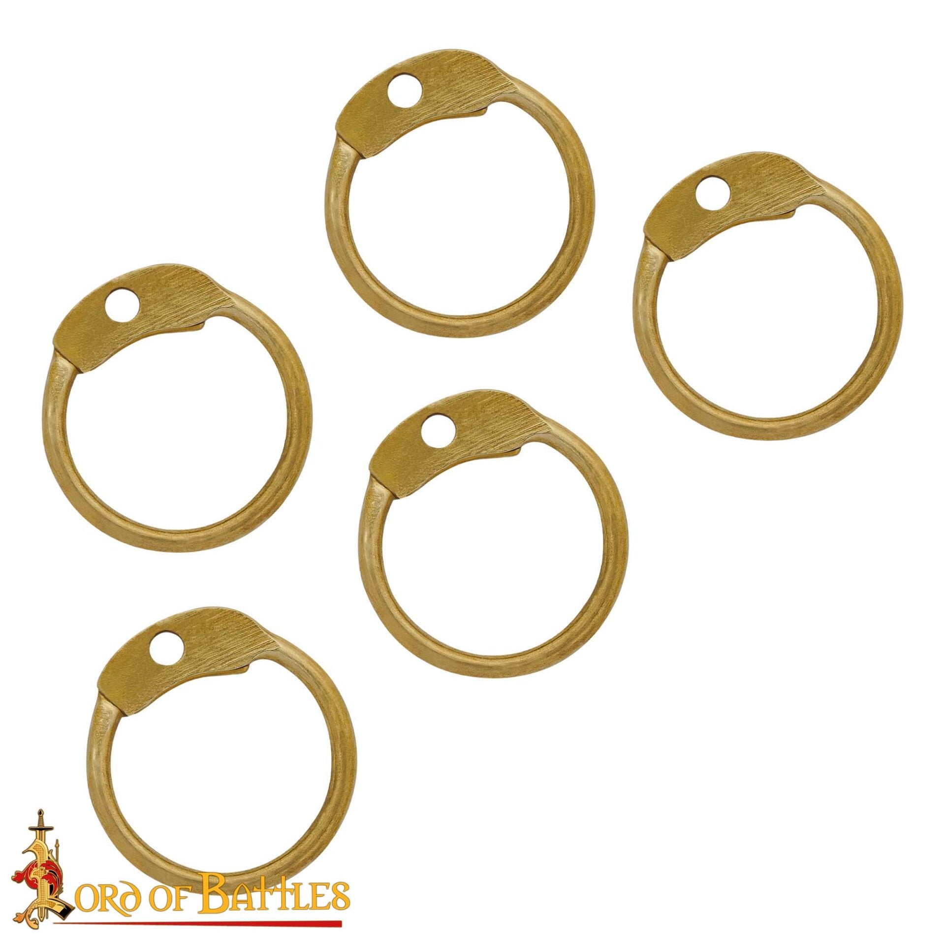 Imagen única de: Anillos Redondos de Latón Sueltos con Remaches Redondos - 6mm | Calibre 18 | para Cota de Malla Medieval Remachada