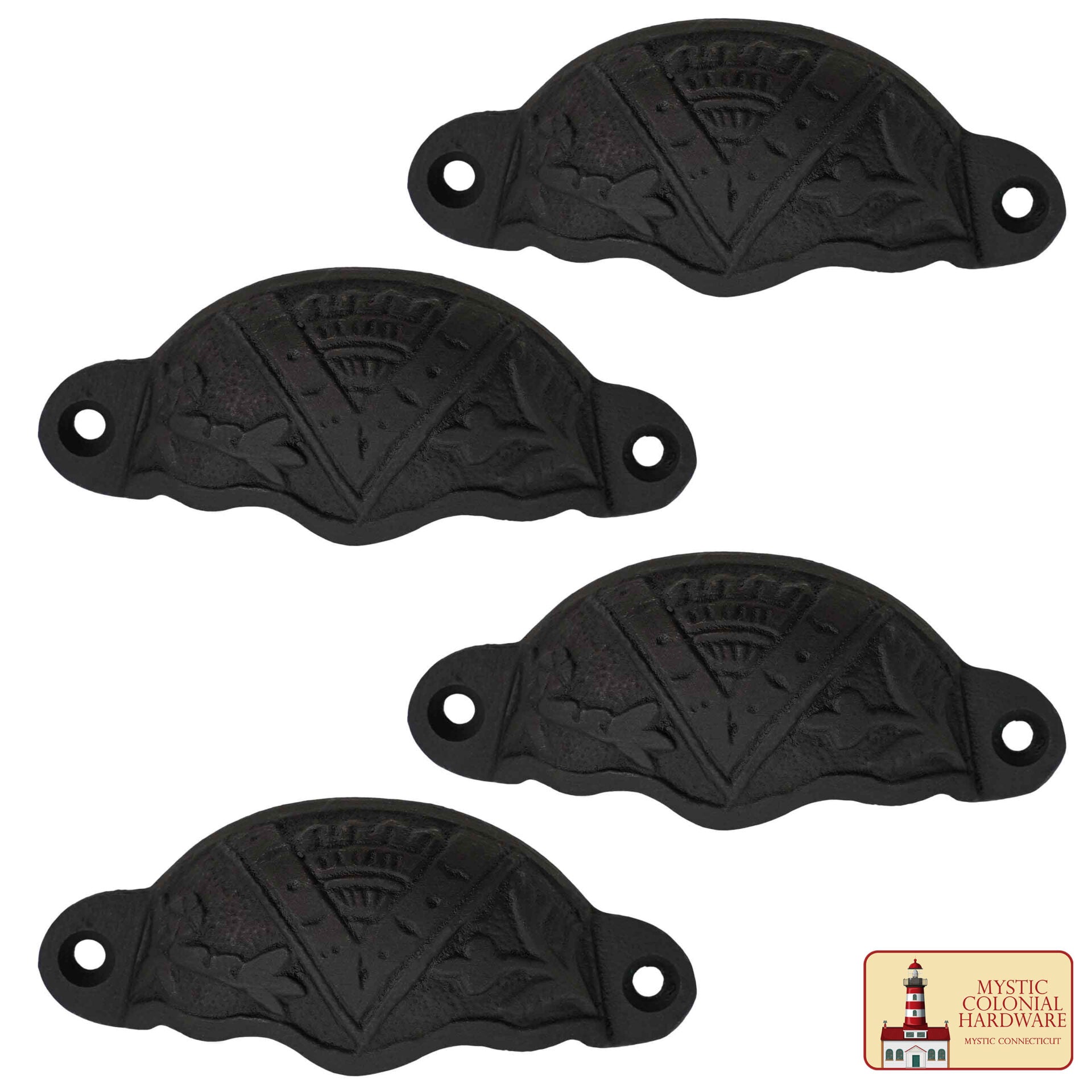 Imagen única de: Juego de 4 Tiradores de Hierro Fundido Rústico: Ideal para Ambientes Victorianos, Coloniales, Retro, Steampunk, Góticos, Barrocos y Medievales, (8.4x3.5) Cm
