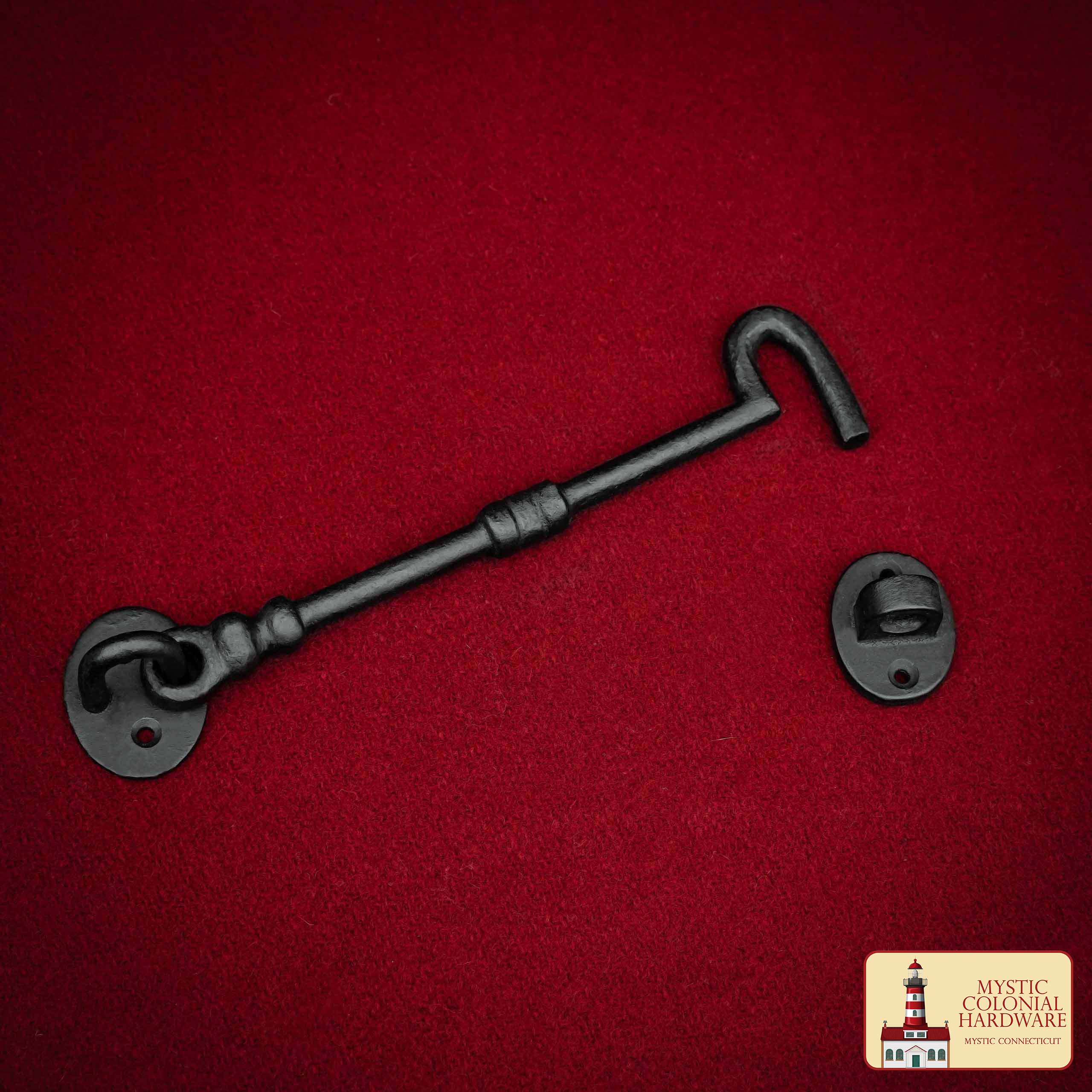 Imagen única de: Hierro Forjado Negro Cabina Gancho Ojo 5" Largo Grande Decorativo Privacidad Gancho Pestillos para Armario Ventana Cocina Puertas Corredizas o de Granero