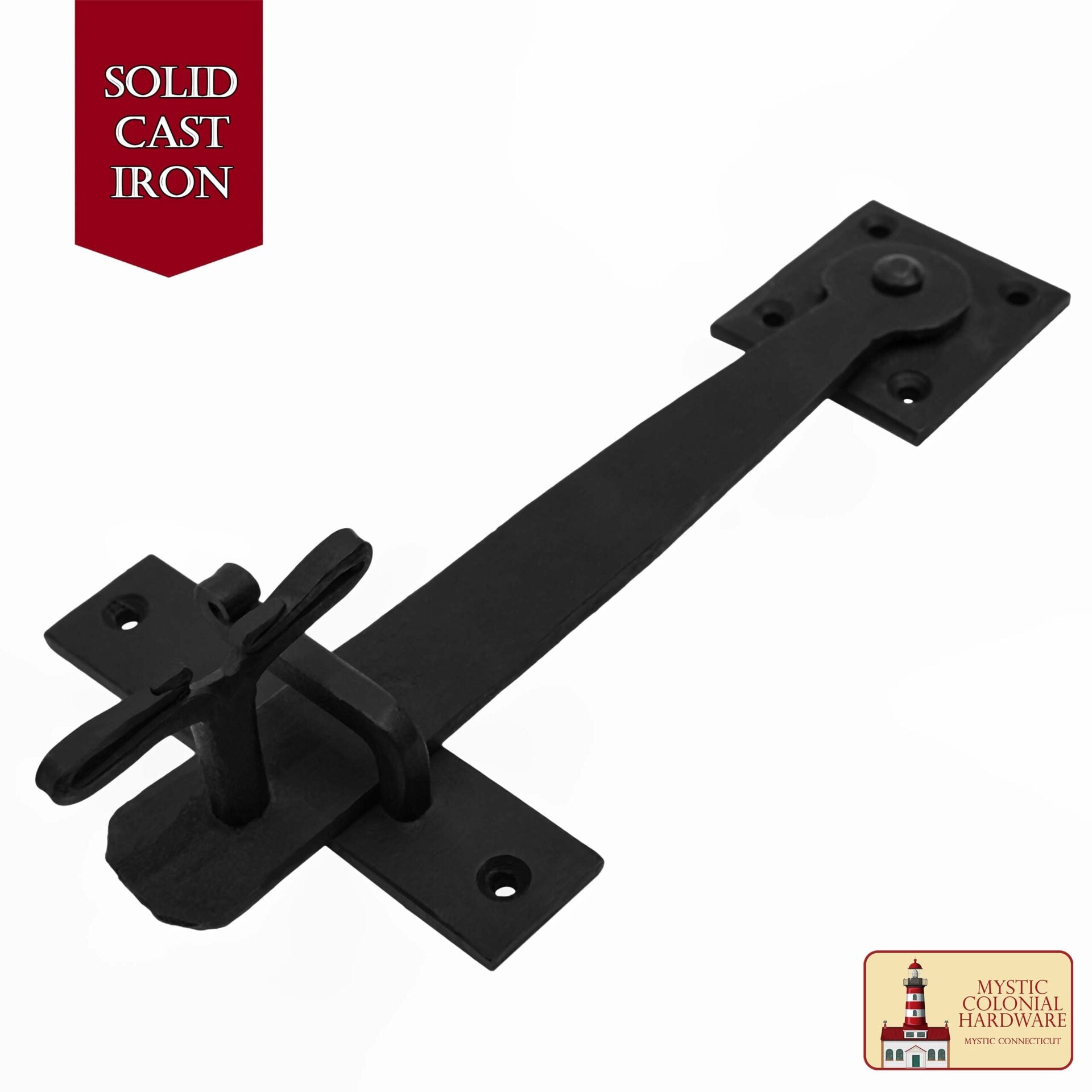 Imagen única de: 9 Pulgadas de Hierro Pestillo de la Puerta Negro Flip Pestillos, Heavy Duty Fundición de Hierro Gota Pestillo, para la Antigua Granja Granero Gabinete Obturador Privacidad Antigua Puerta de Hardware