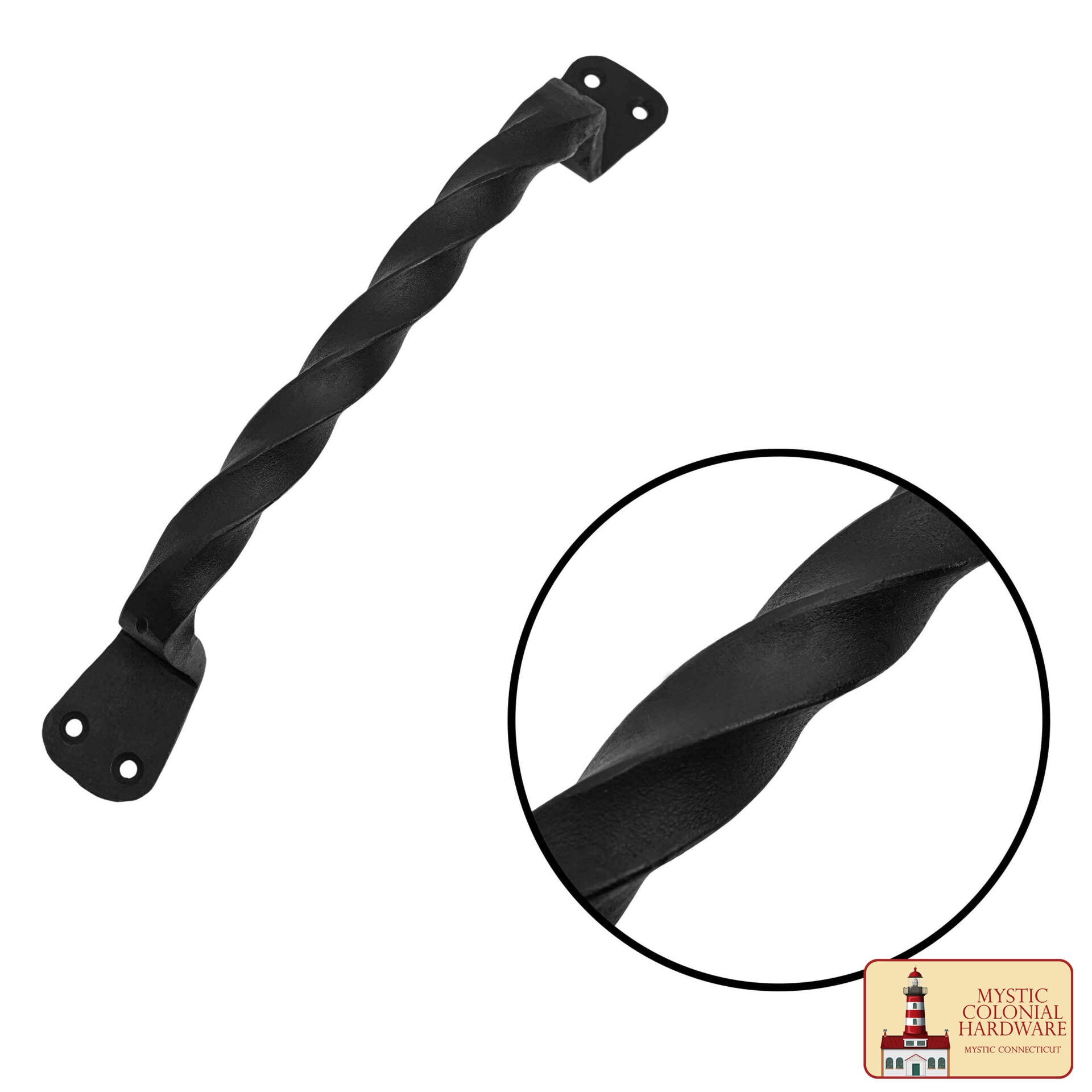 Imagen única de: Rústico Retorcido Manija de la Puerta de Hierro Forjado a Mano Tirones de la Puerta: Ideal para la Puerta, Puerta del Cobertizo, Ventana, Cerca, Garaje, 23cm
