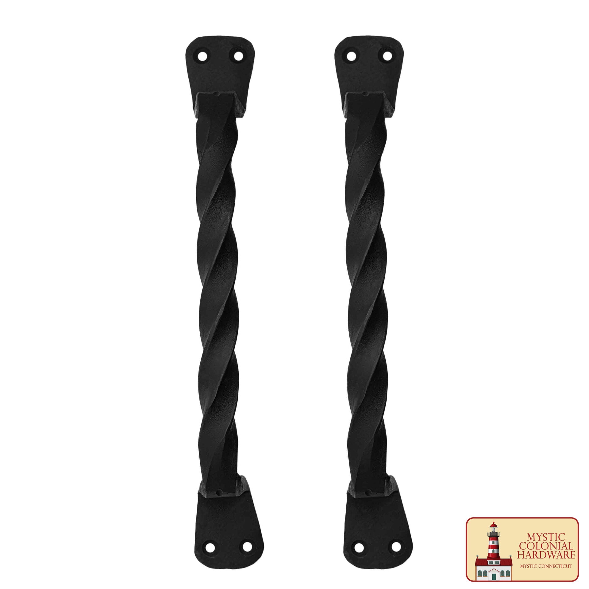 Imagen única de: Rústico Retorcido Manija de la Puerta de Hierro Forjado a Mano Tirones de la Puerta: Ideal para la Puerta, Puerta del Cobertizo, Ventana, Cerca, Garaje, 23cm