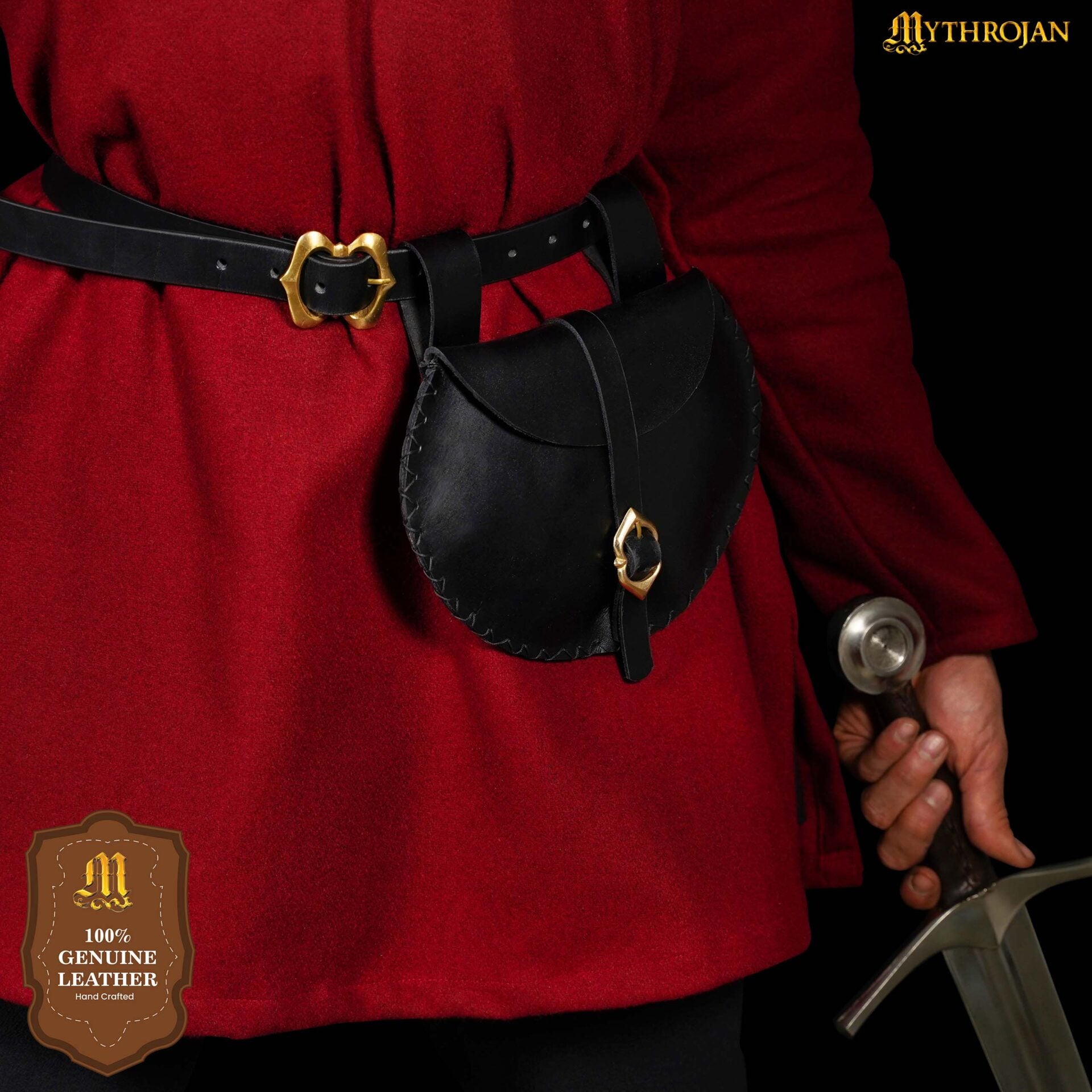 Imagen única de: Funda Medieval Vikinga de Cuero para Cinturón Mythrojan