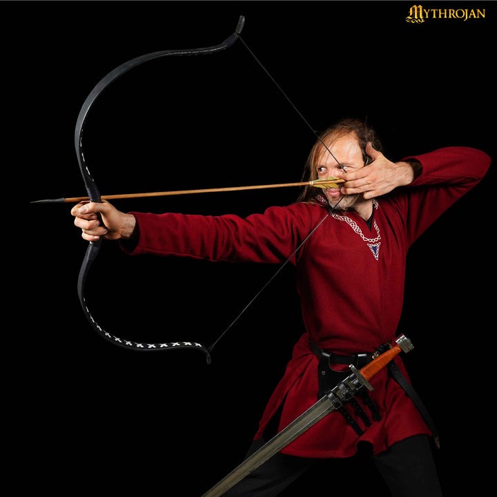 Bandolera renacentista de cuero para espada con triple hebilla — Negro/Marrón - imagen 11