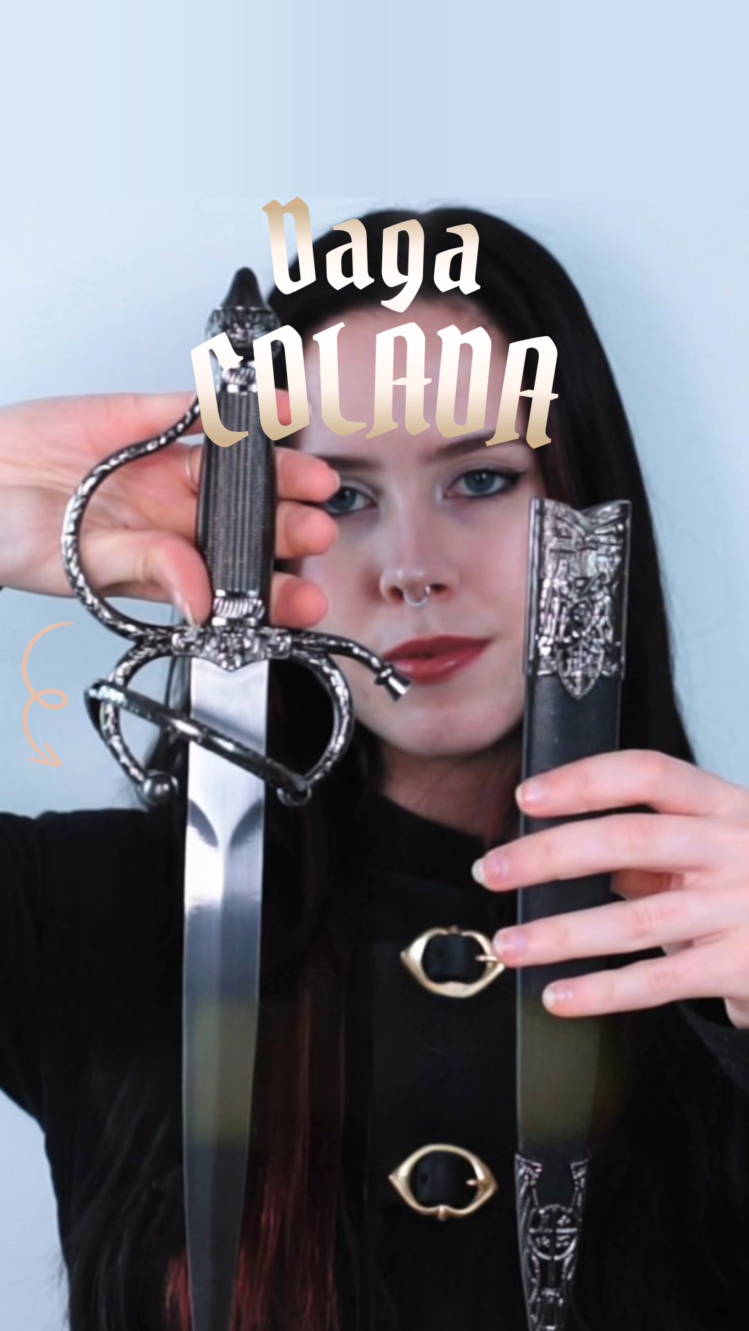 Colada Dagger of the Cid with Sheath and Nickel Details S0329N