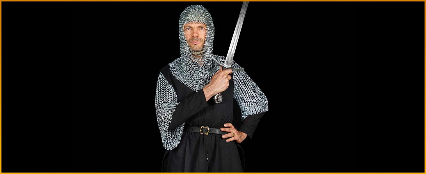 Capucha de cota de malla 10 mm, acero 16 gauge — Vikingo y caballero (LARP) - imagen 10