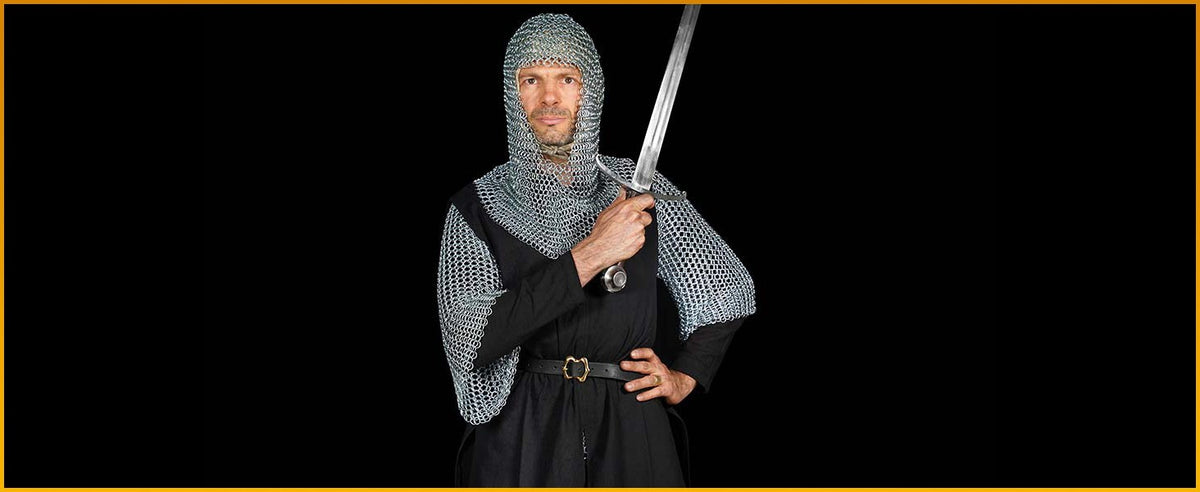 Capucha de malla medieval en acero (10 mm, 16 gauge) — Talla L - imagen 12
