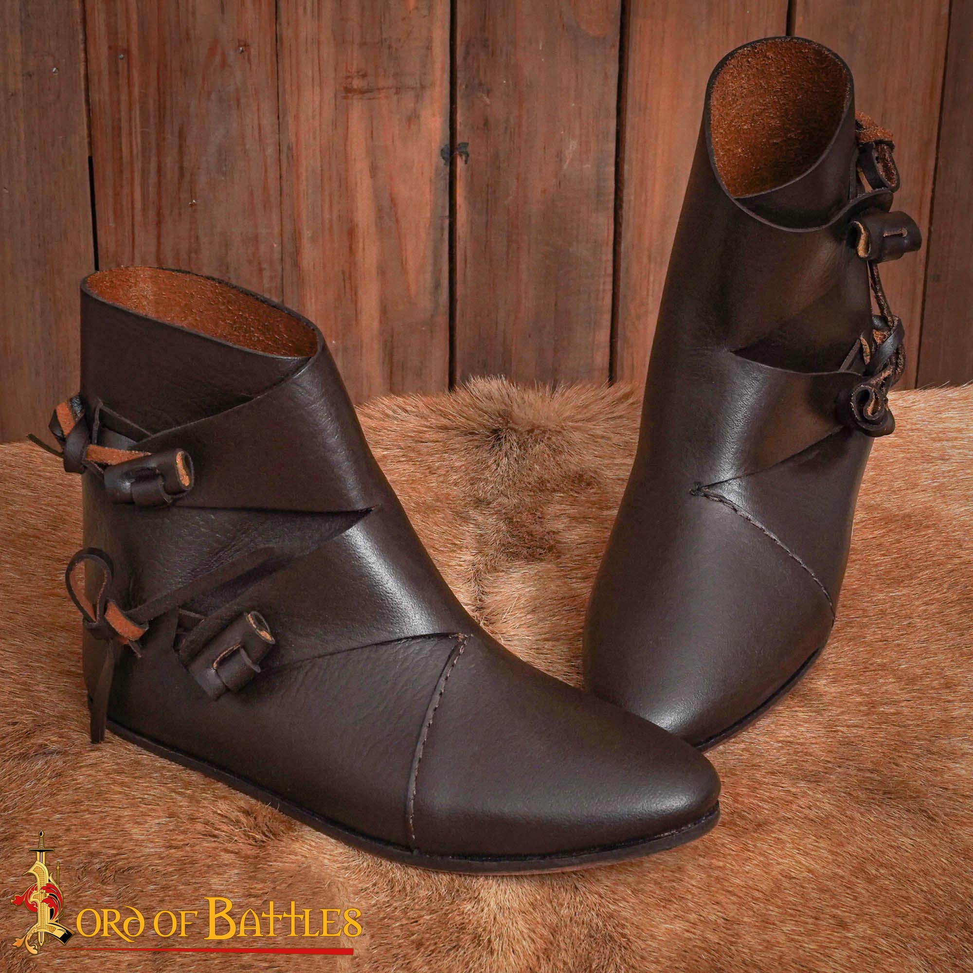 Botas tobilleras vikingas Jorvik de cuero - imagen 33