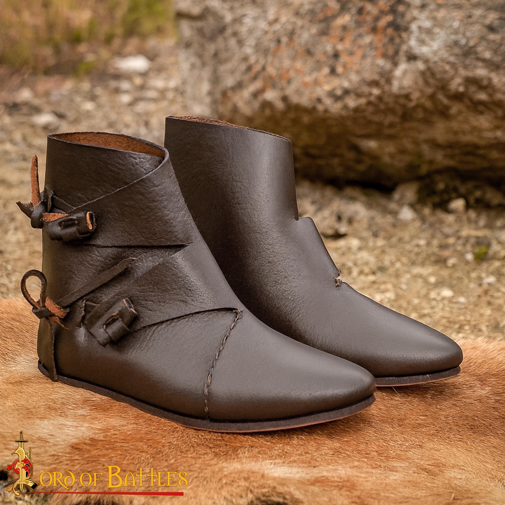 Botas tobilleras vikingas Jorvik de cuero - imagen 23