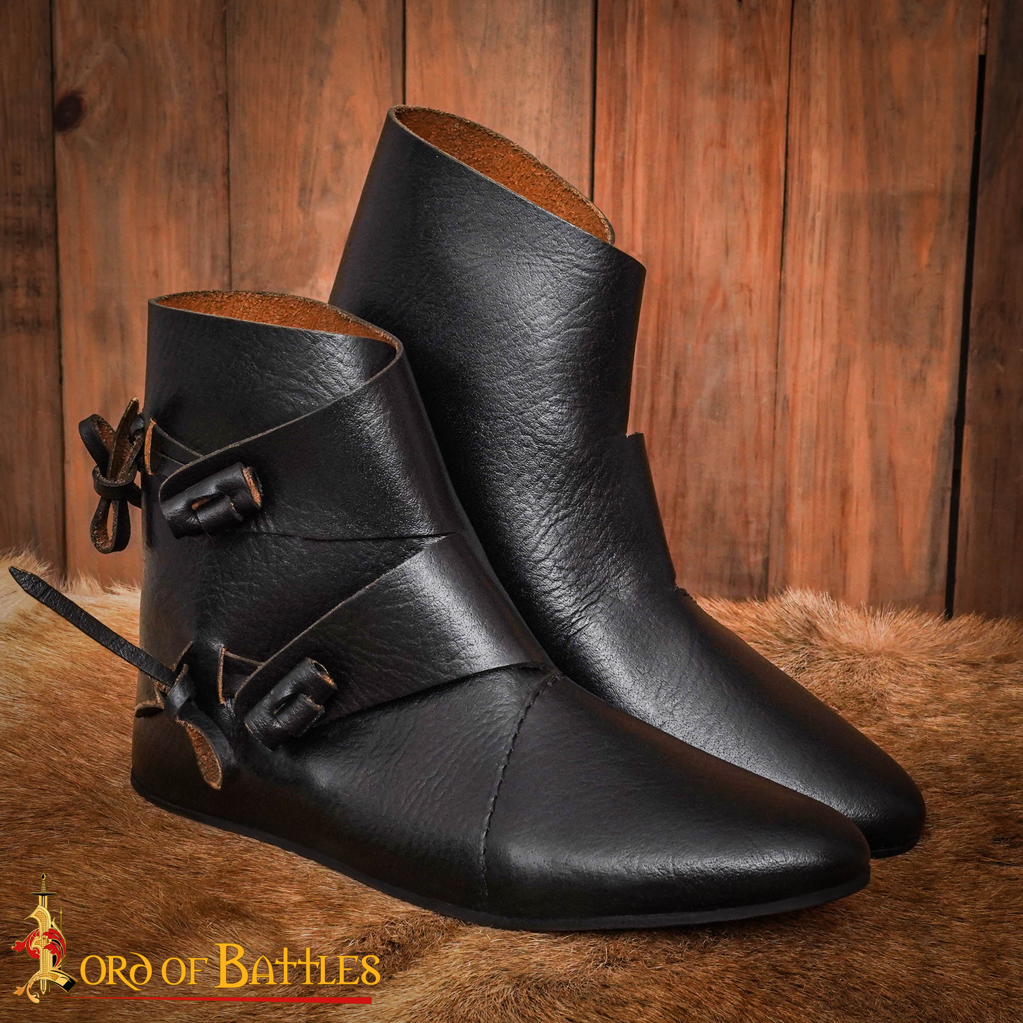 Botas tobilleras vikingas Jorvik de cuero - imagen 4