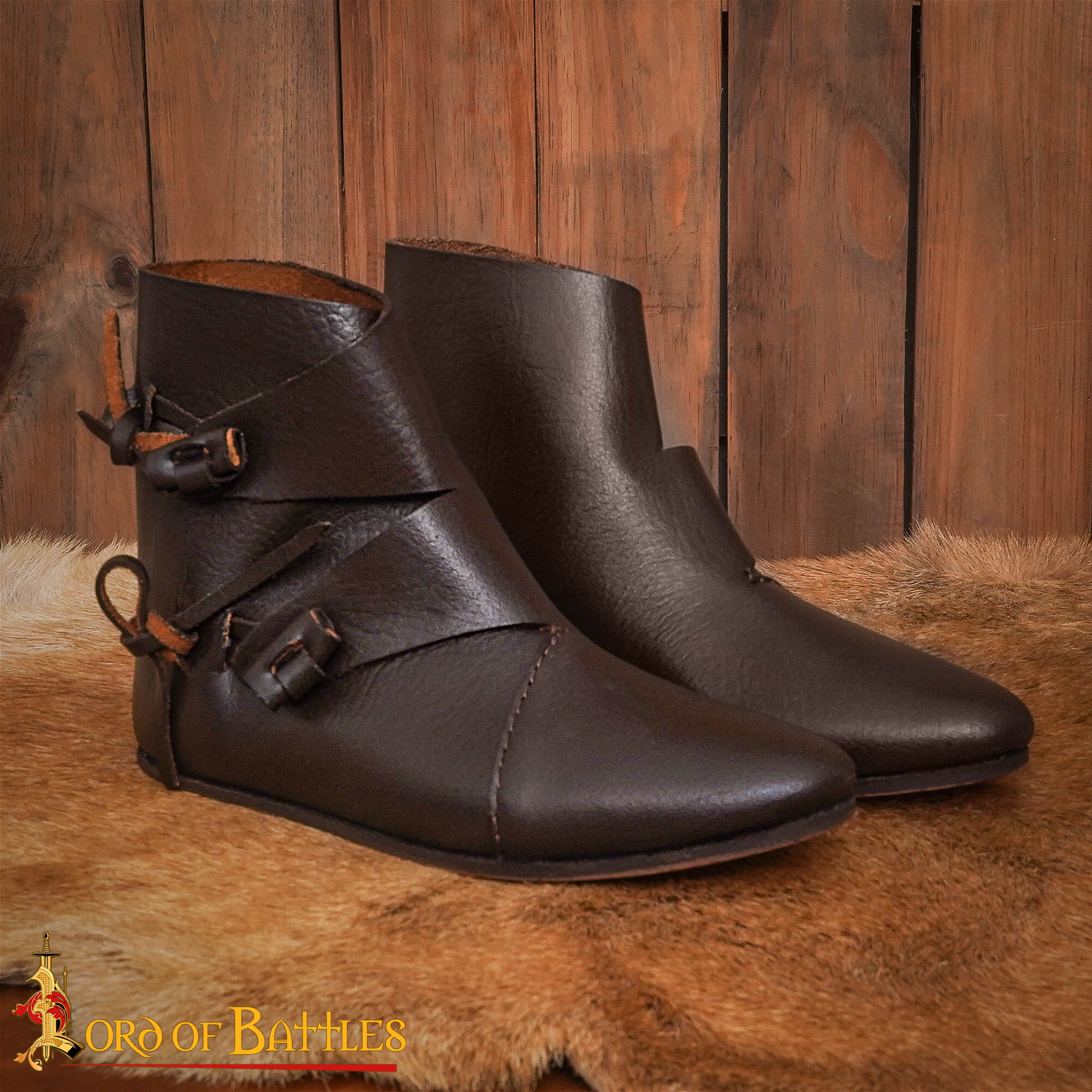 Botas tobilleras vikingas Jorvik de cuero - imagen 13