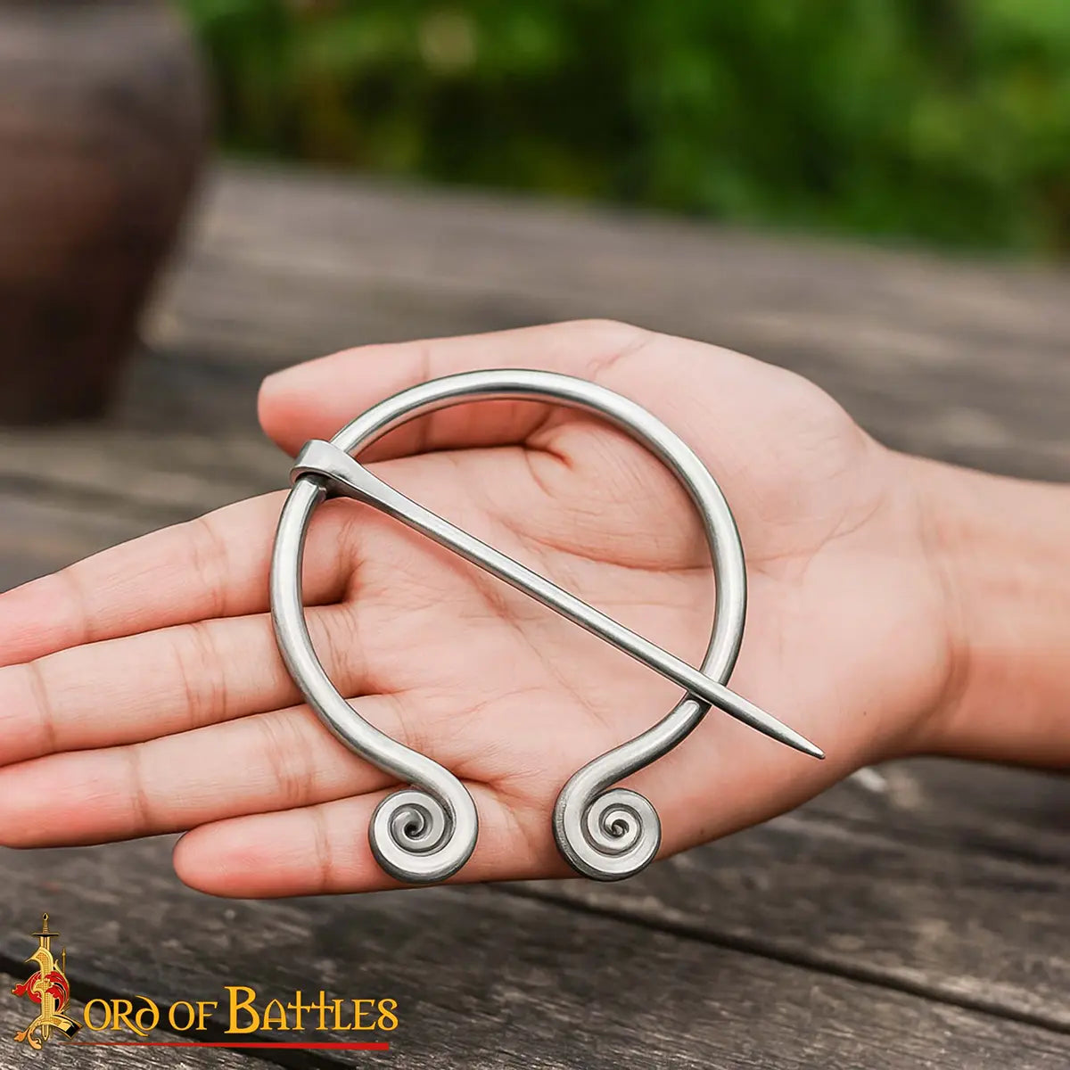 Fíbula penannular Ever-Bright de acero inoxidable — estilo Edad de Hierro y Medieval - imagen 4