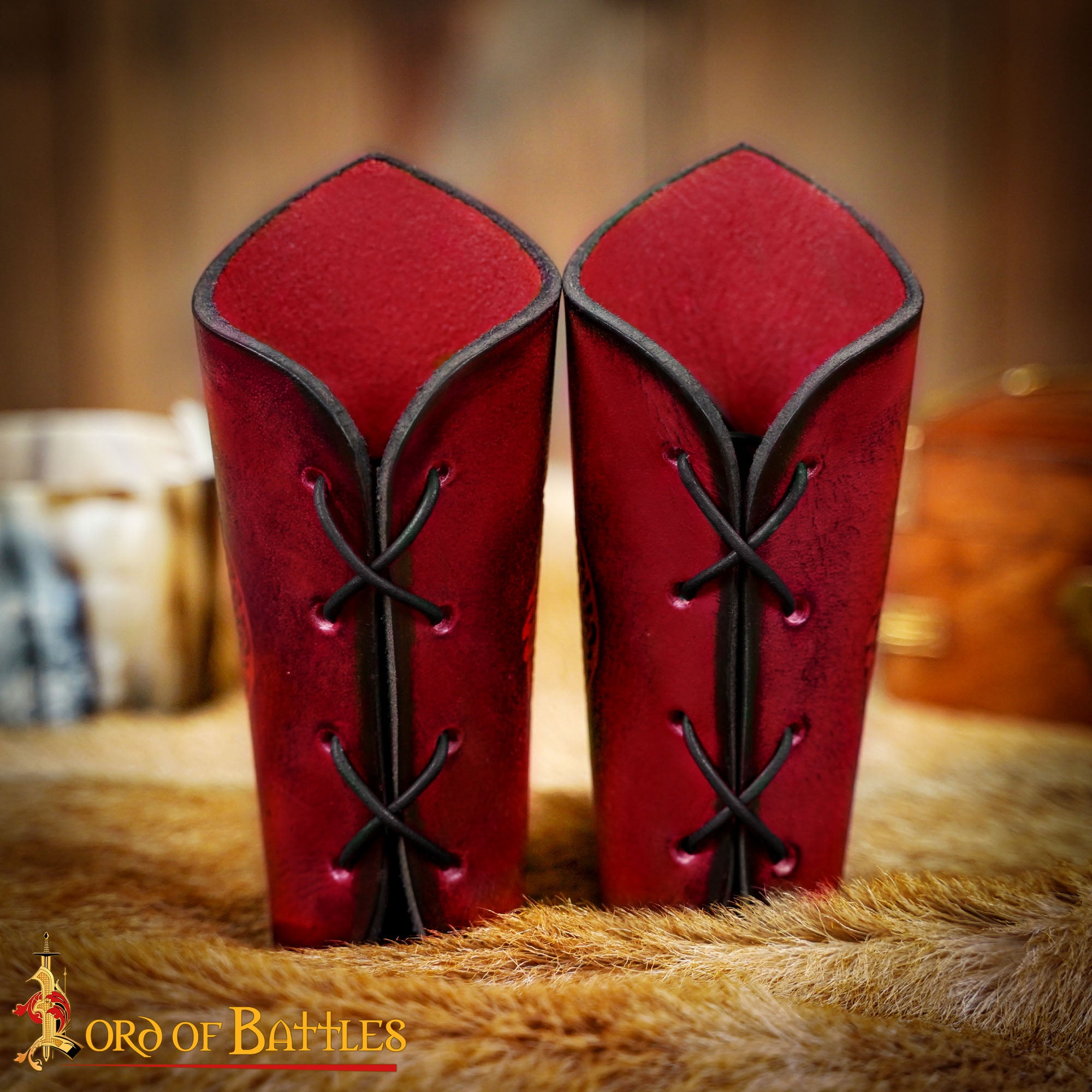 Brazales de cuero con dragón grabado — 16 cm, hechos a mano - imagen 6