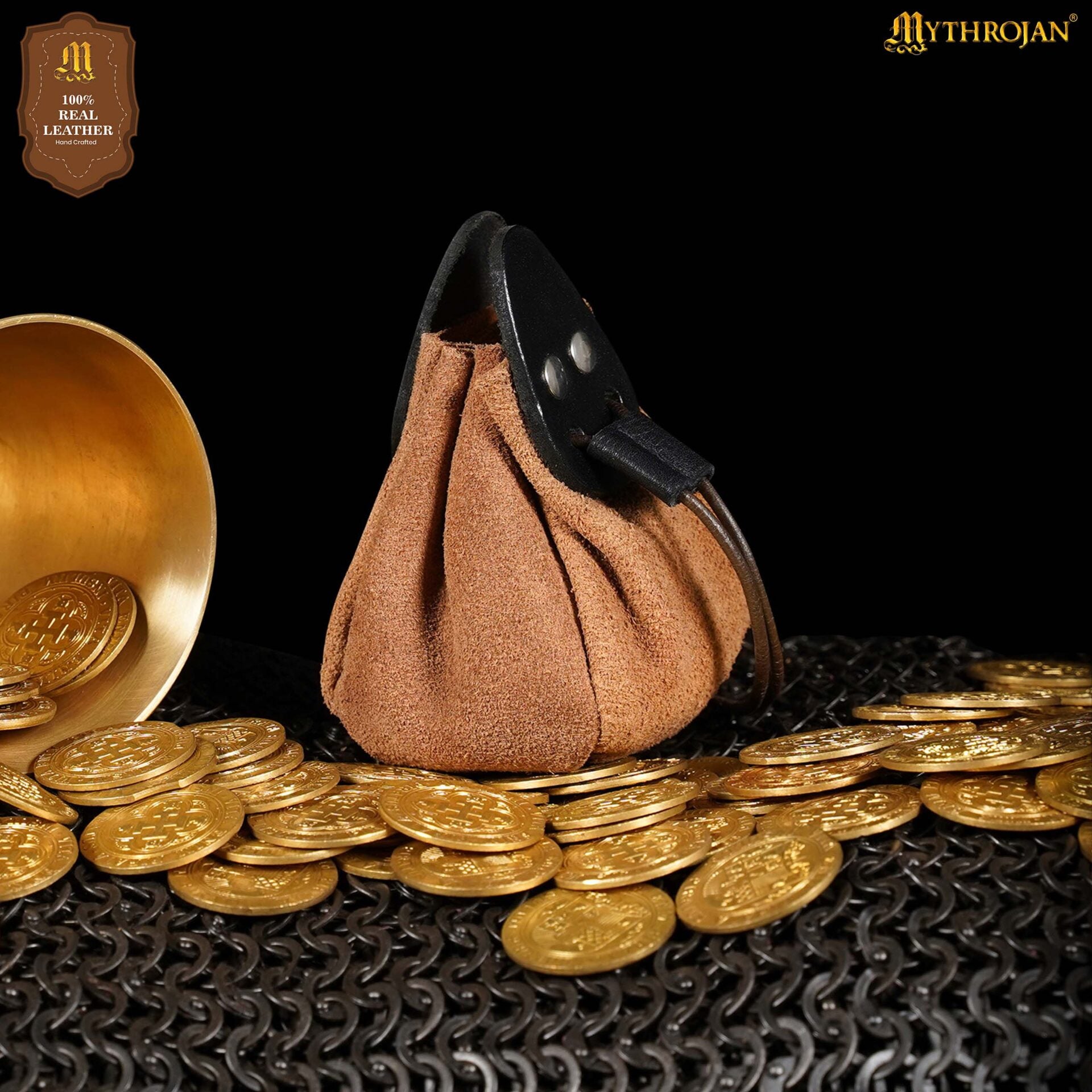 Bolsa de gamuza con cordón para dados, monedas y accesorios LARP - imagen 5