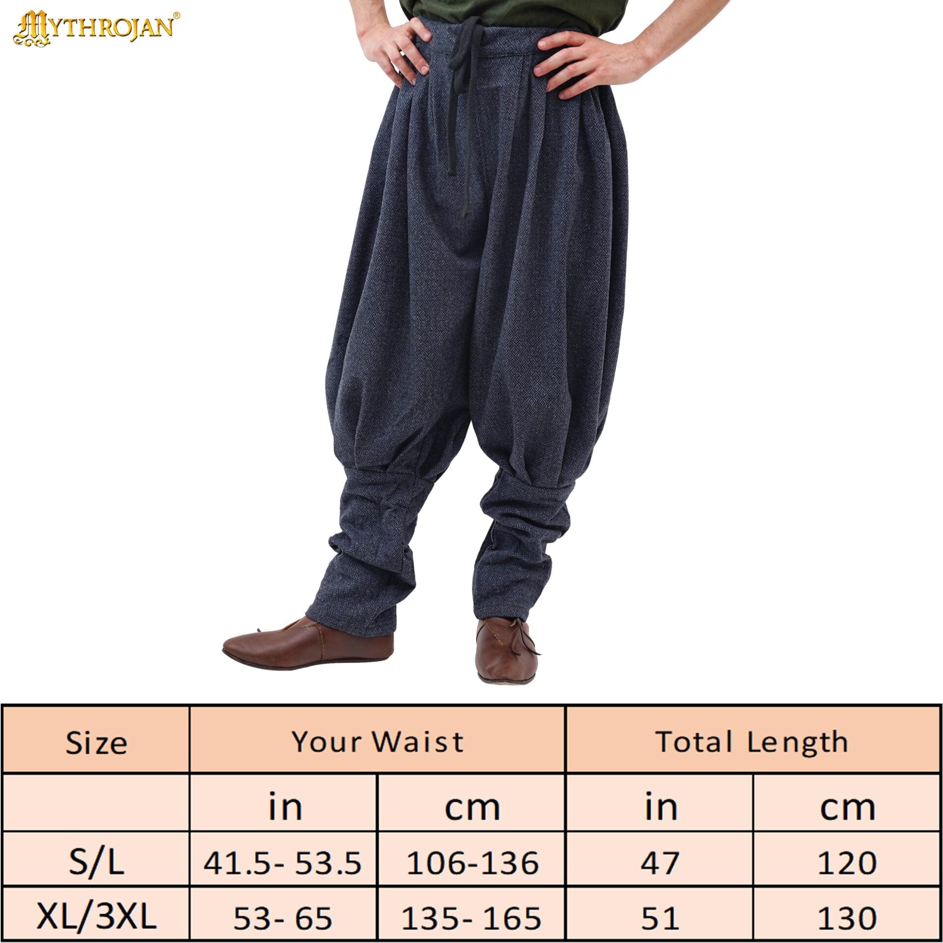 Pantalones vikingos Haithabu en sarga diamante — 80% lana - imagen 7