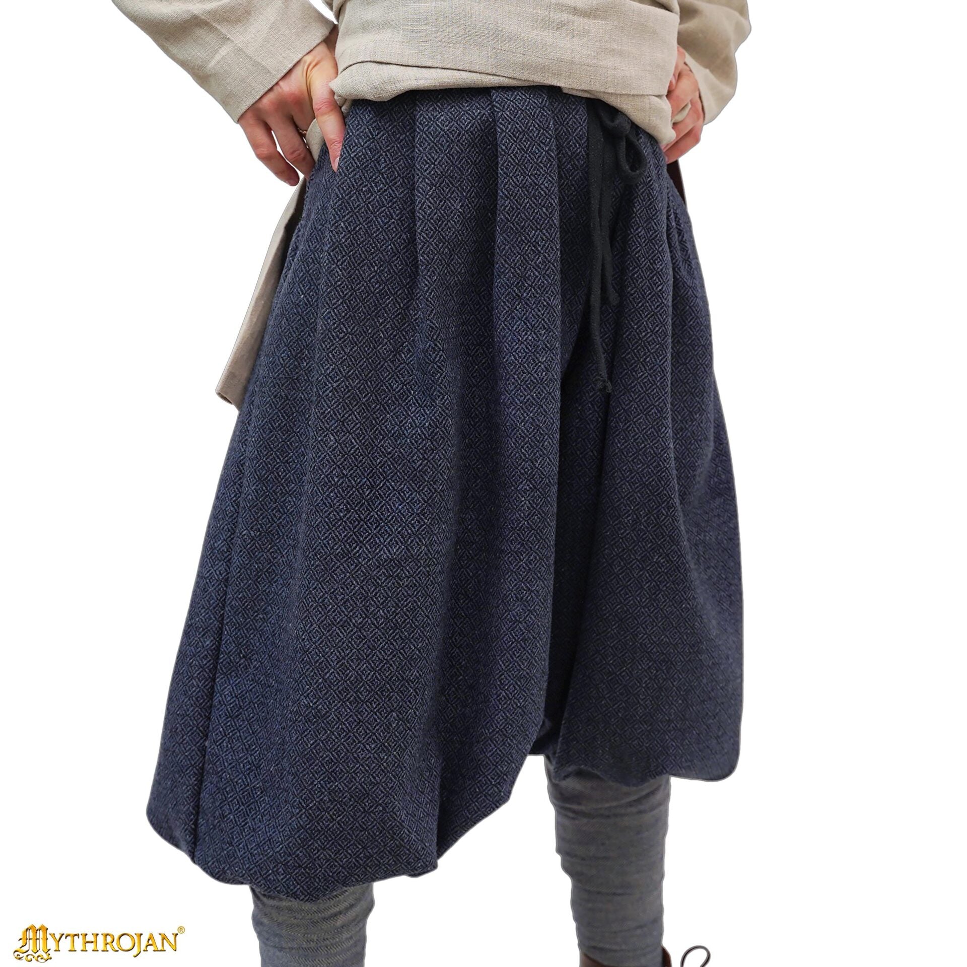 Pantalones vikingos Haithabu en sarga diamante — 80% lana - imagen 4