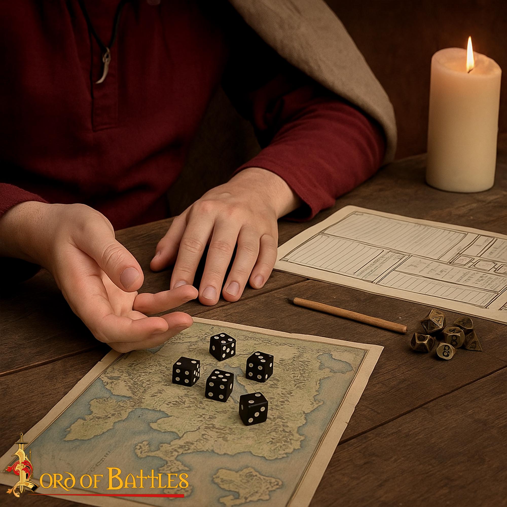 Set de 6 dados artesanales de cuerno de búfalo - imagen 2