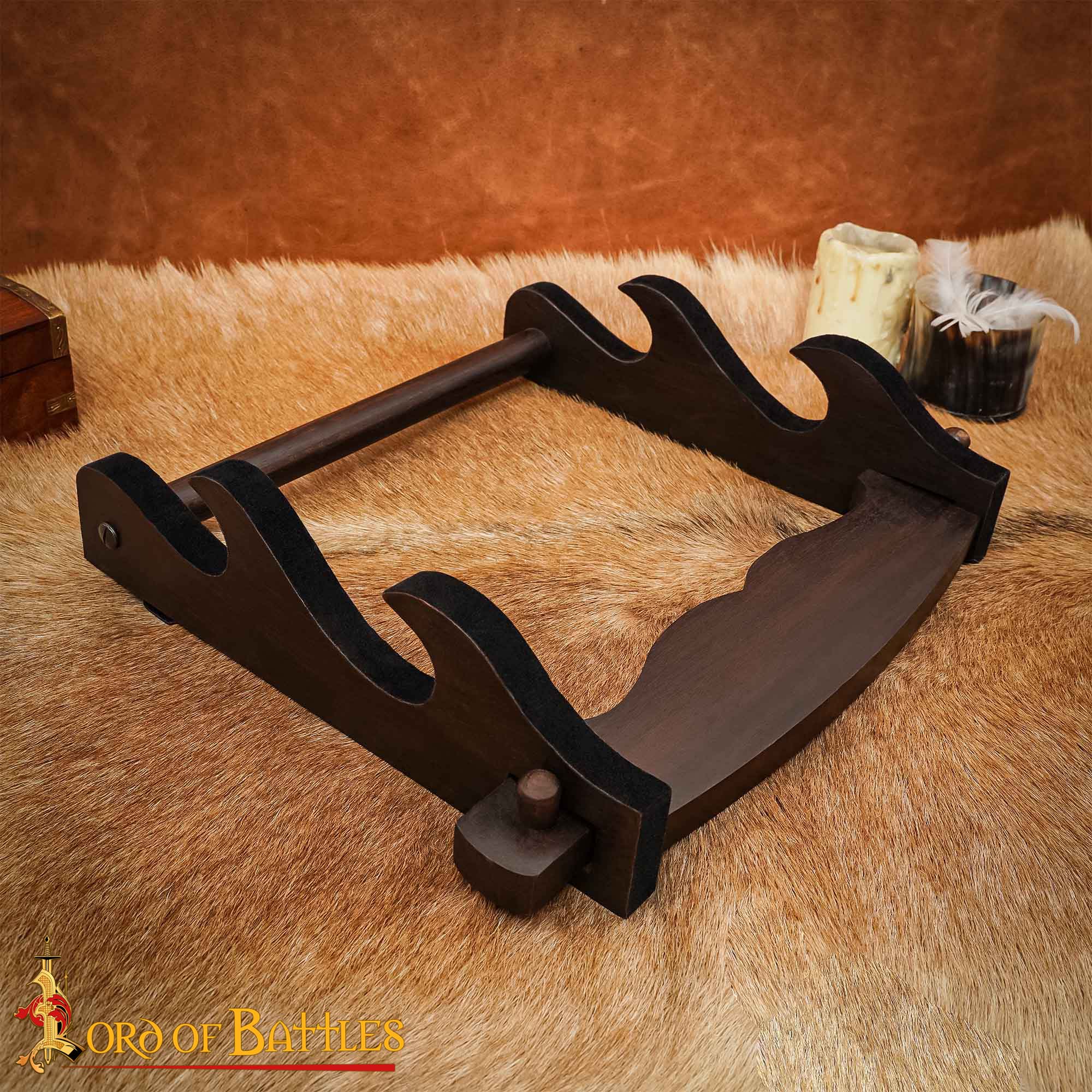 Soporte mural de madera para espadas — 2 niveles - imagen 9