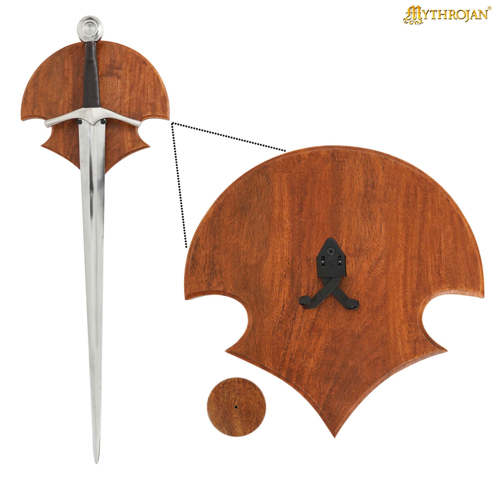 Placa de pared para espada en madera de acacia con soporte de acero - imagen 17