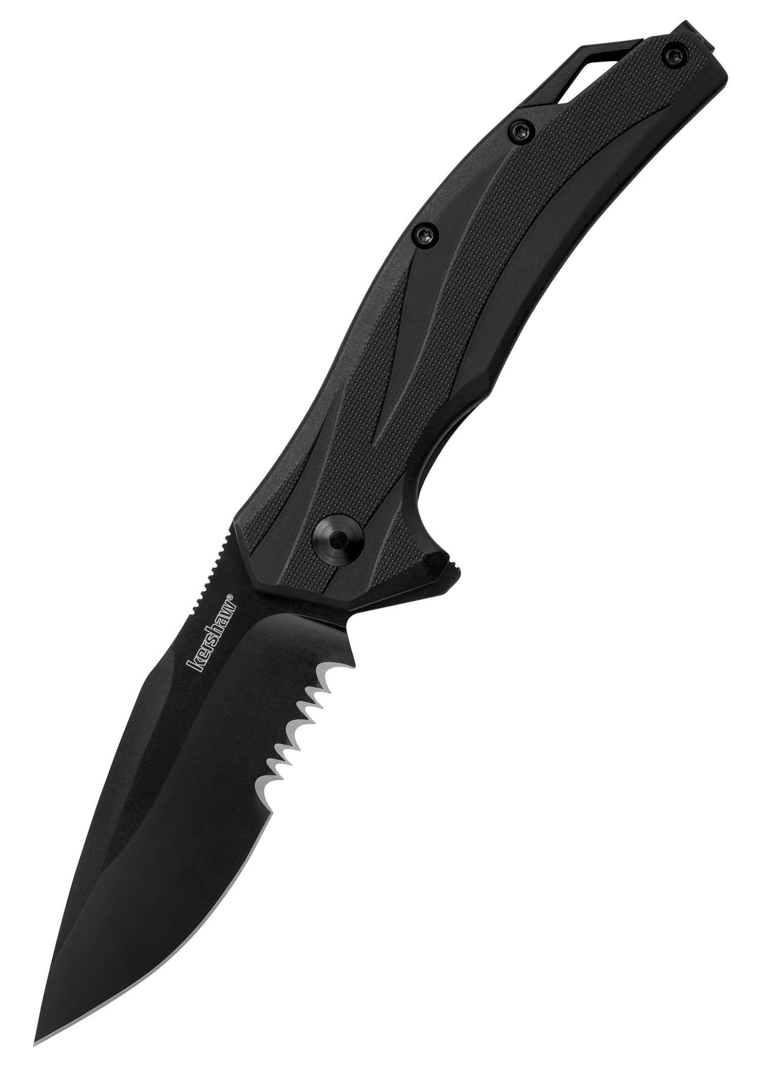 Imagen única de: Navaja Kershaw Lateral, Negra, Filo Dentado