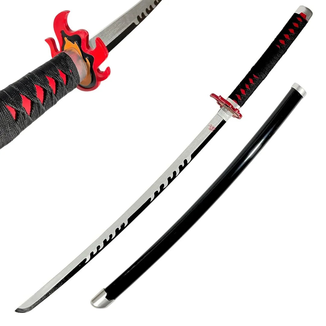 Imagen de Katana de Tanjiro Kamado con hoja de madera de bambú Kimetsu no Yaiba parte de nuestra colección en Todo Medieval, sitio oficial.