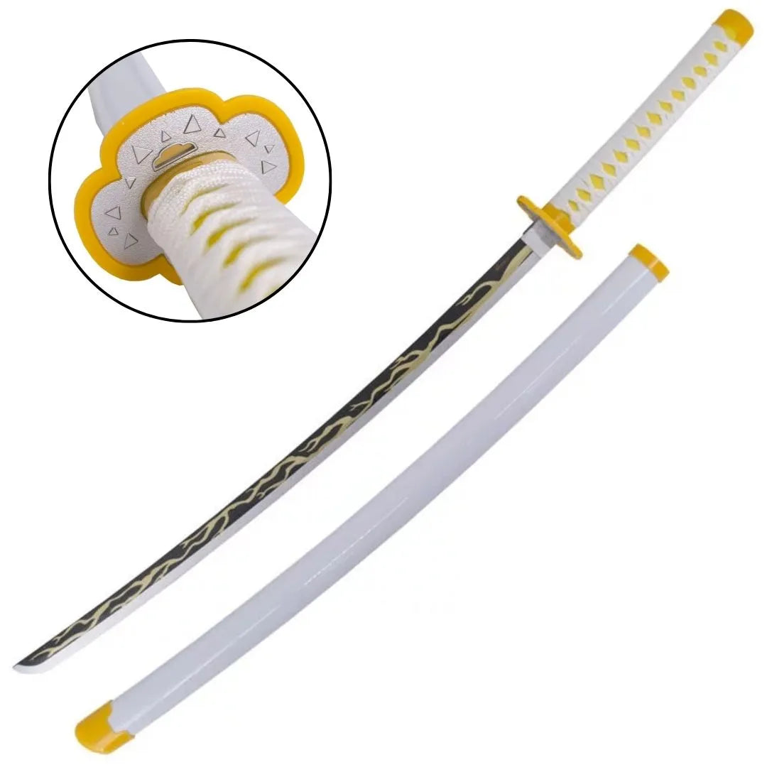 Imagen única de: Katana Decorativa de Zenitsu Agatsuma Hoja de Bambú Demon Slayer