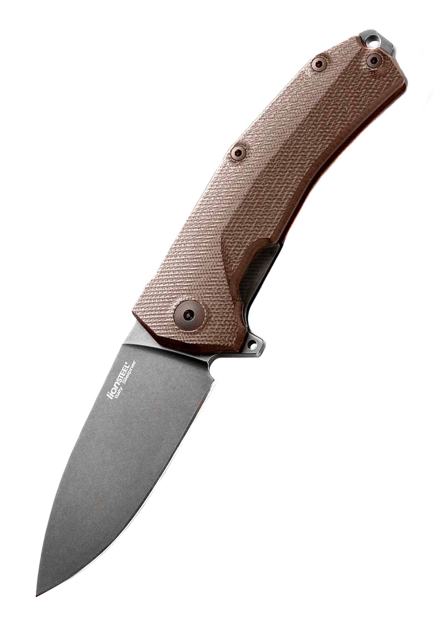 Imagen única de: Navaja De Bolsillo Kur Negra, Mango Marrón, Lionsteel