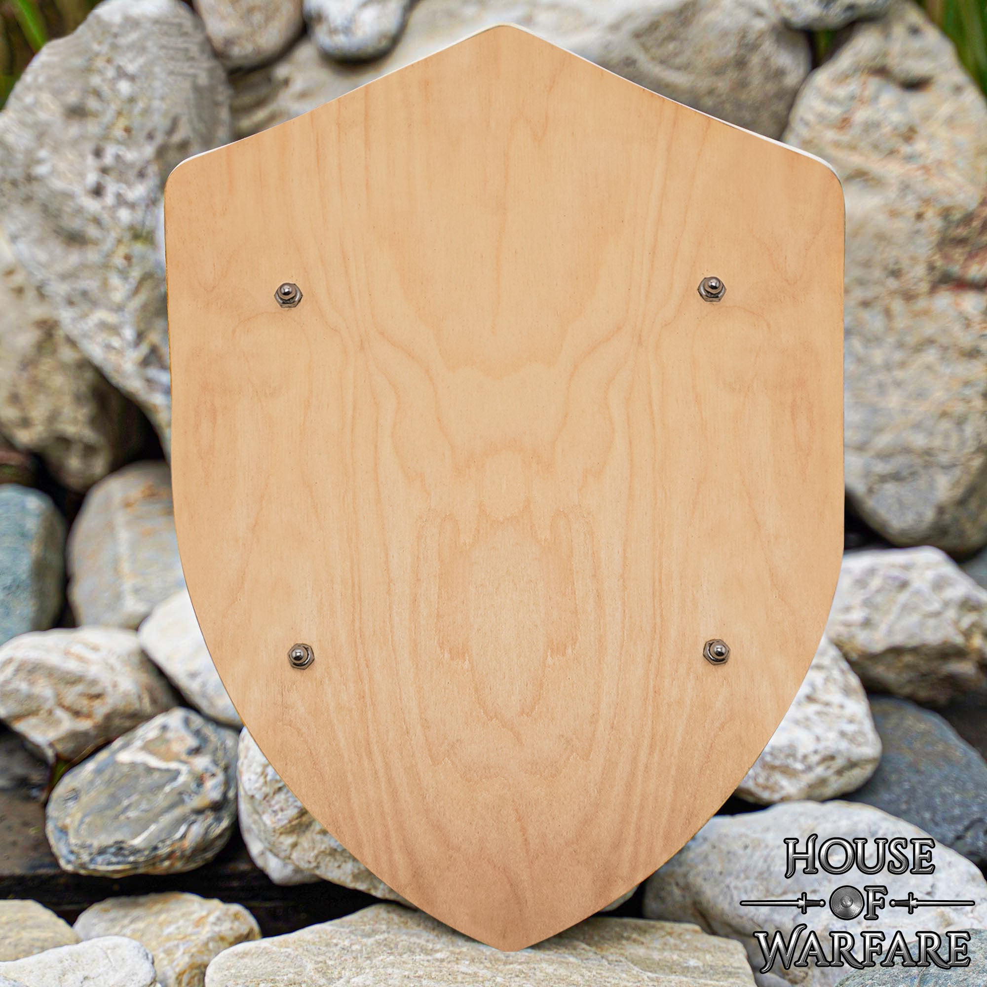 Escudo grande de madera maciza personalizable con correas de cuero - imagen 7