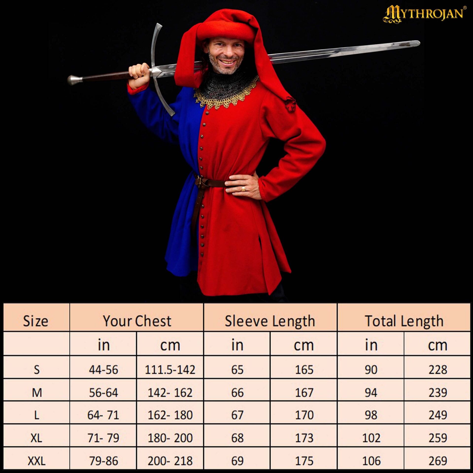 Houppelande de lana - Vestido medieval tardío con botones de latón - imagen 17
