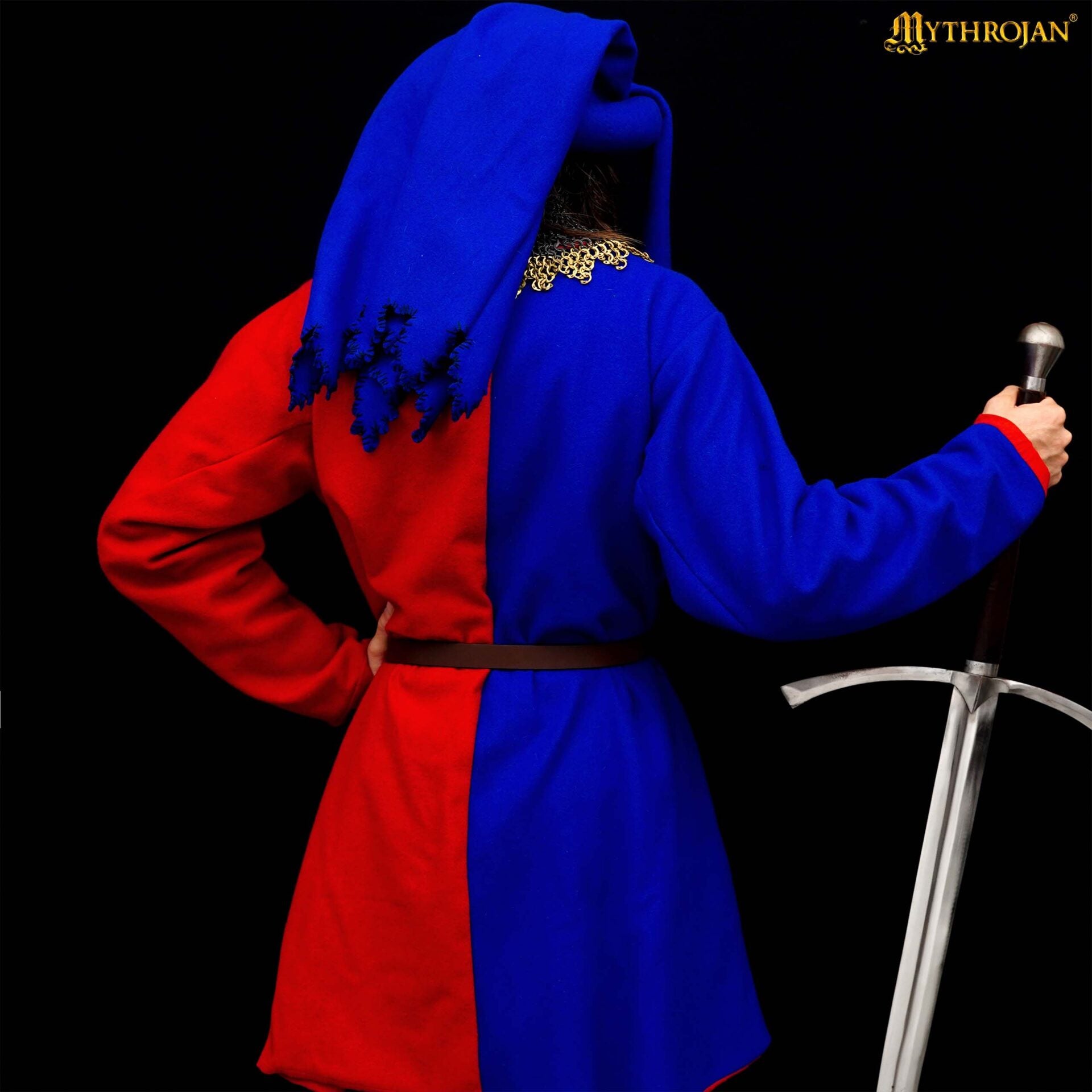 Houppelande de lana - Vestido medieval tardío con botones de latón - imagen 10