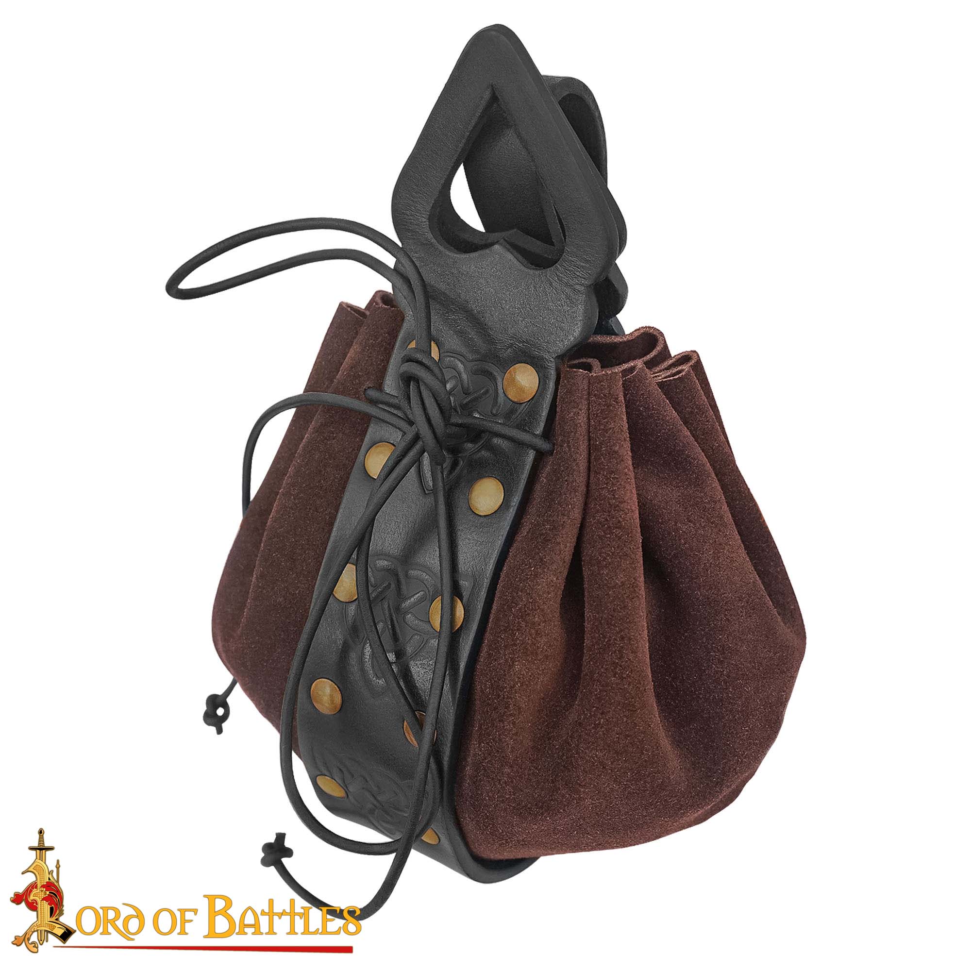 Bolsa de cinturón de cuero con nudos celtas en relieve - imagen 18