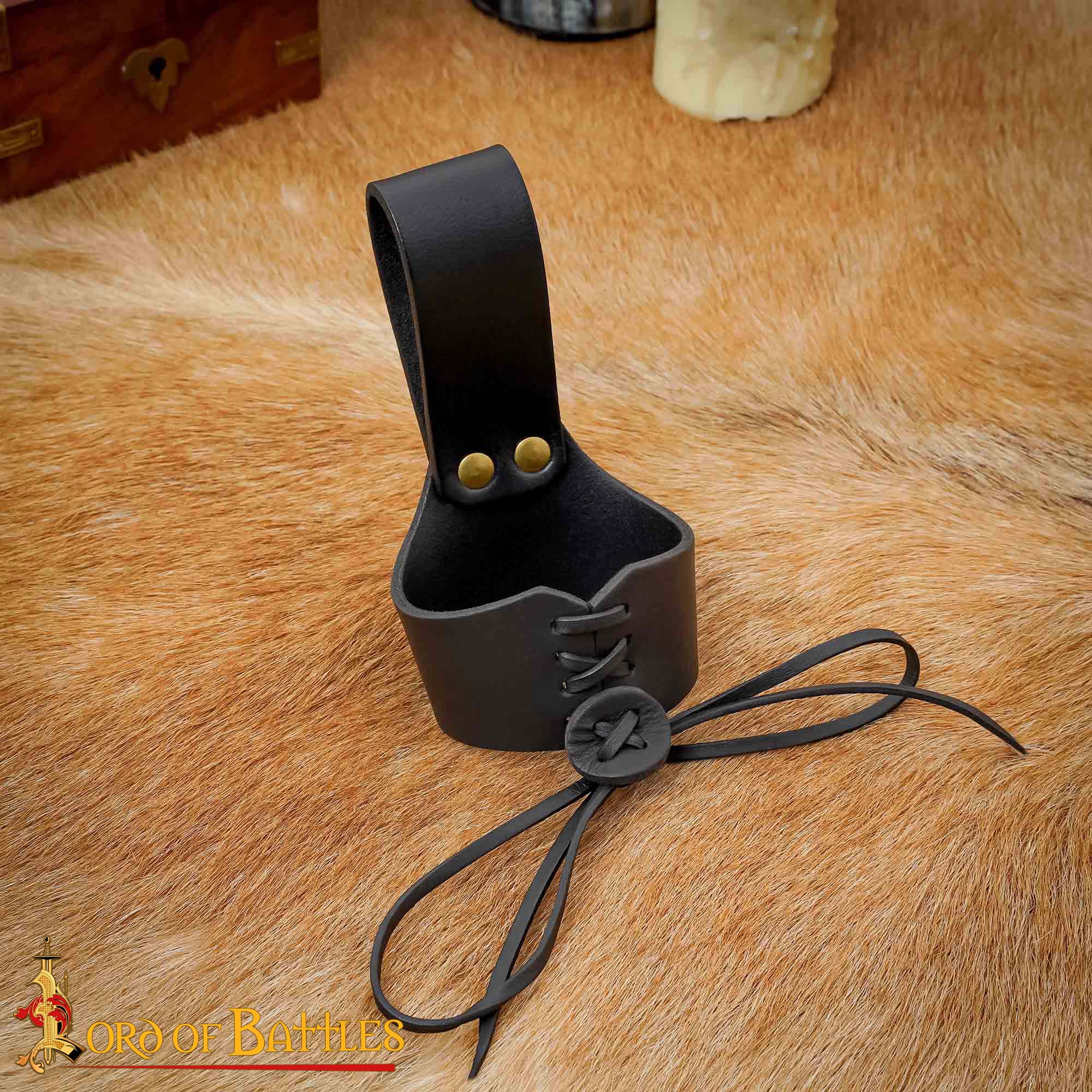 Soporte de cuero para cuerno de beber - ajustable - imagen 91