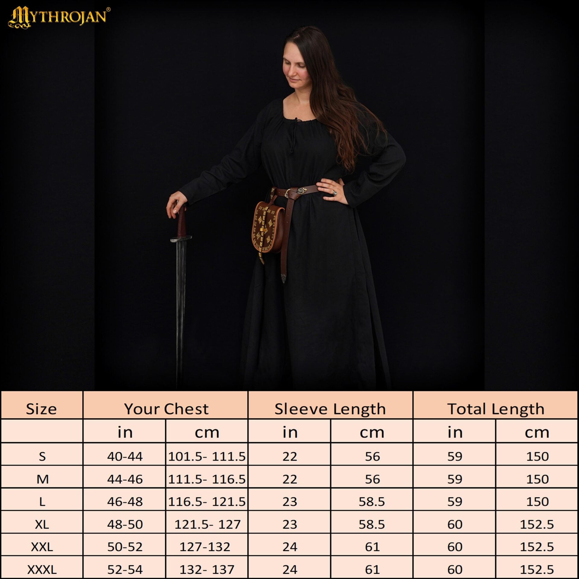 Vestido medieval Maiden de algodón 100% para LARP y recreación - imagen 7