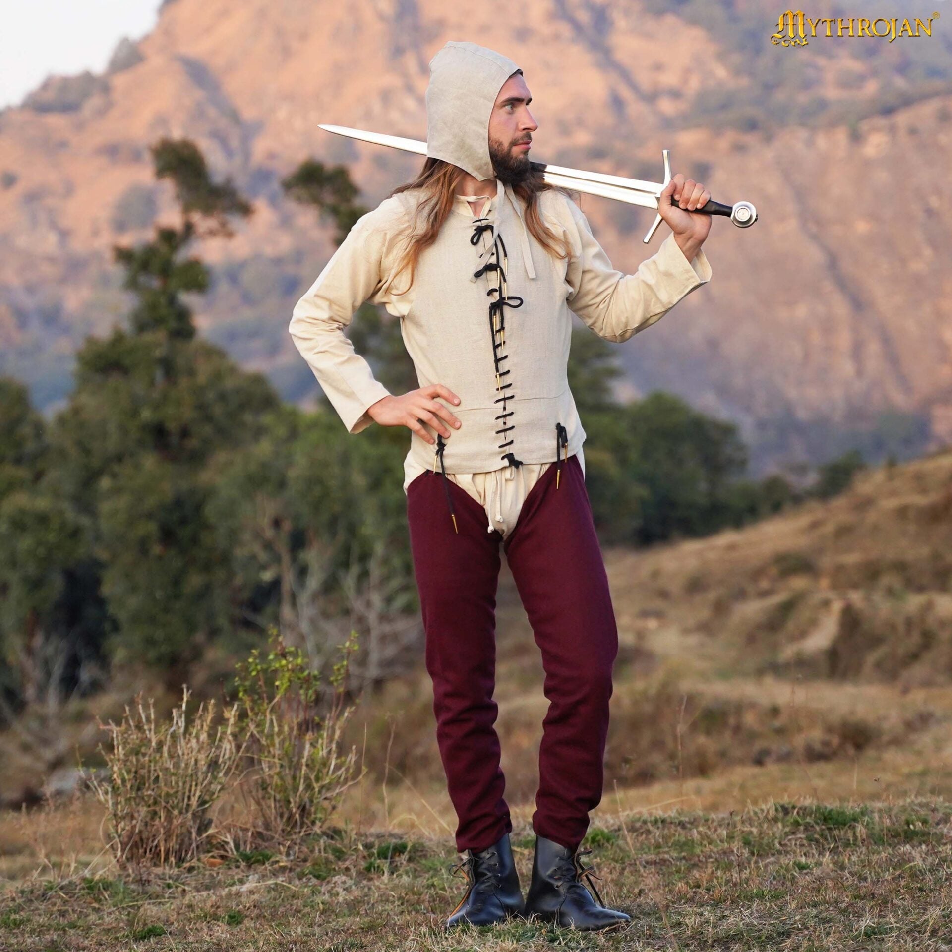 Cofia medieval de lino 100% — Robert - imagen 5