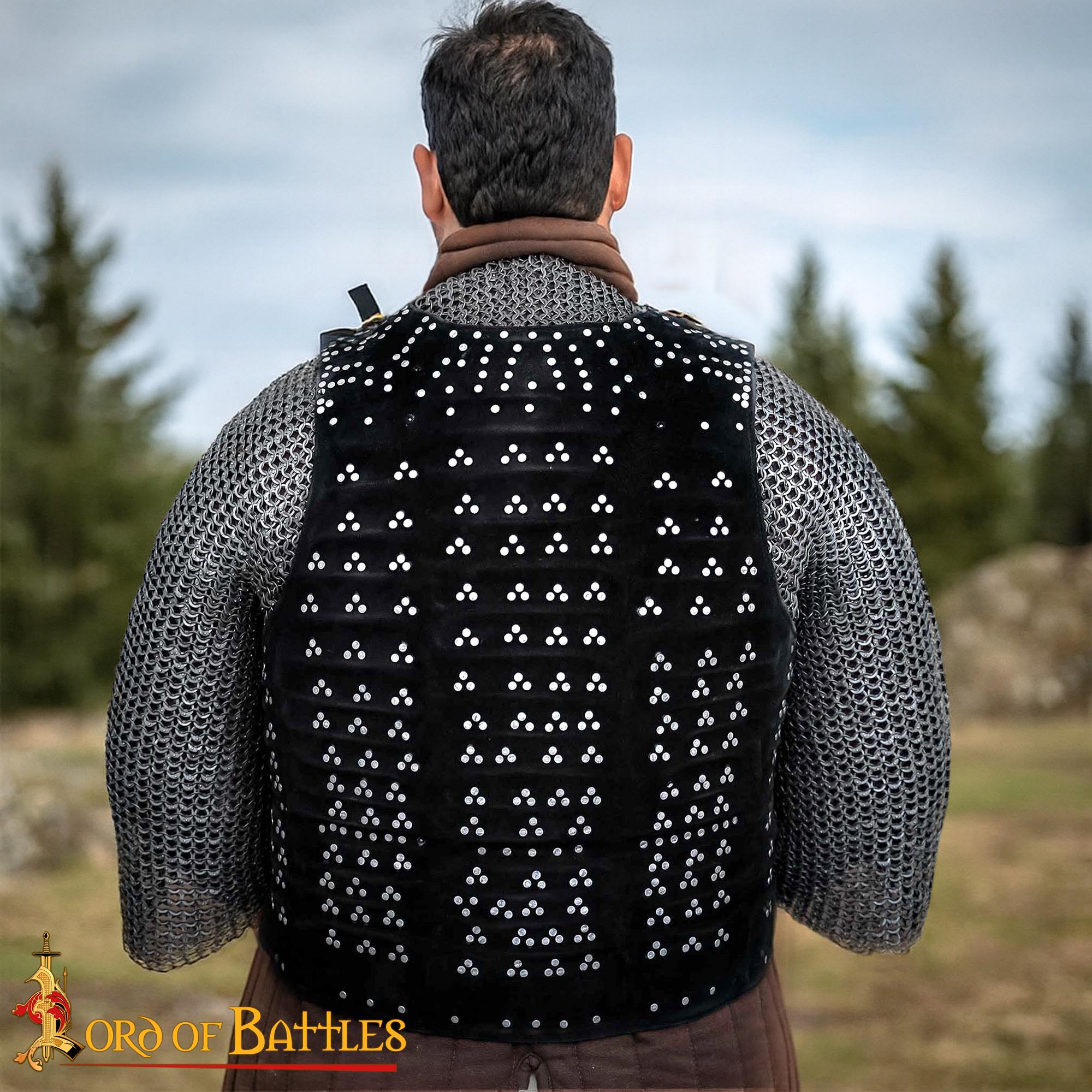 Imagen única de: Brigantina de cuero serraje con placas de acero — estilo s. XV (Leeds)