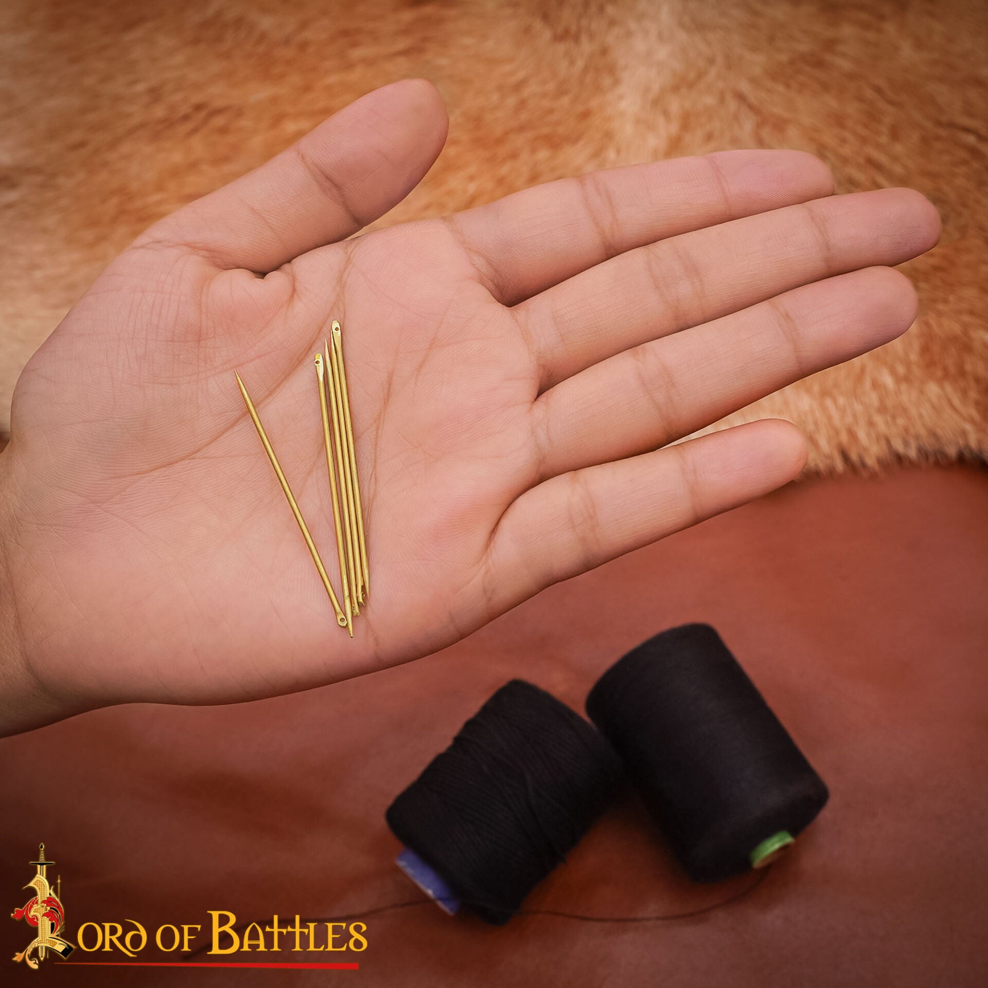 Juego de agujas medievales de latón - imagen 9