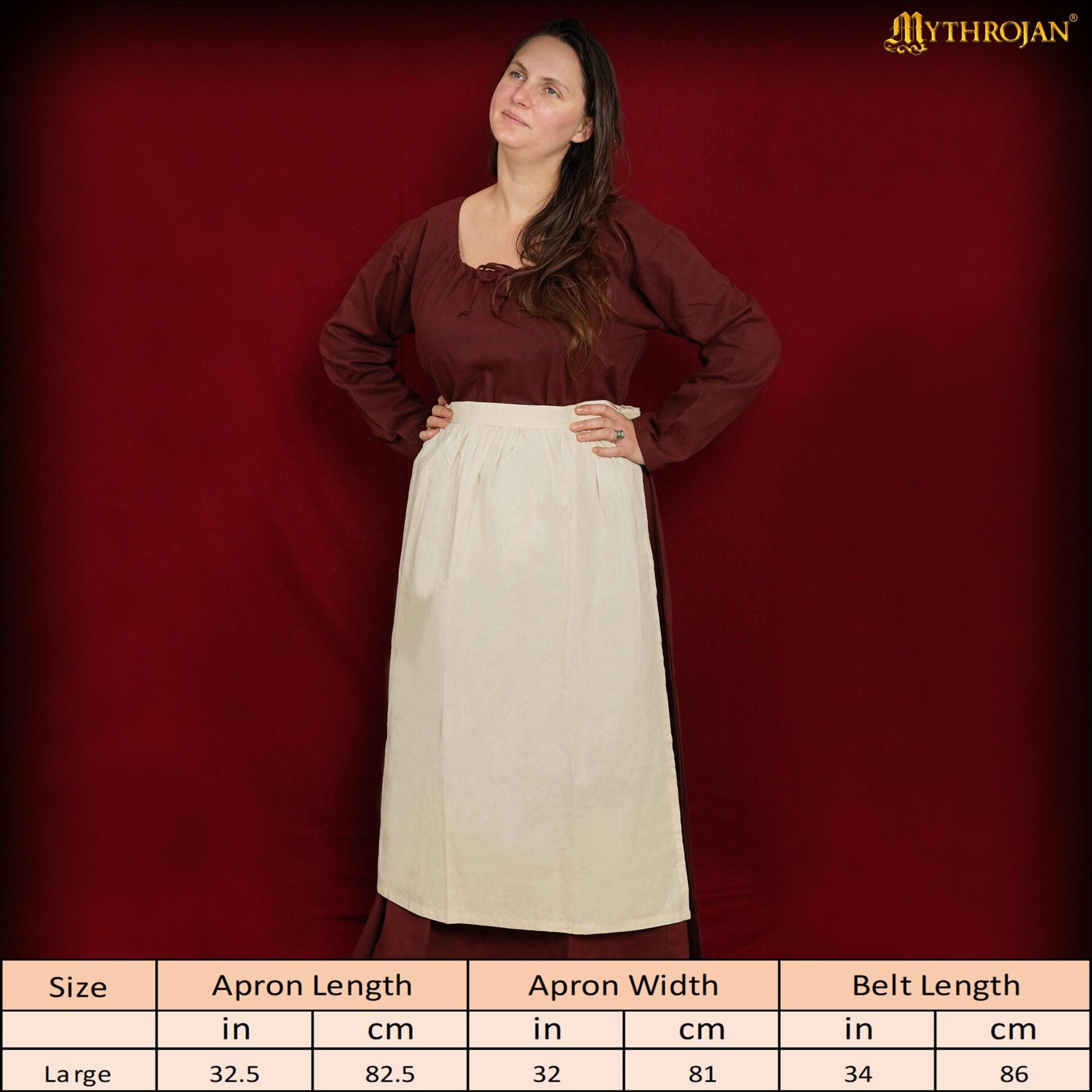 Delantal medieval 100% algodón - Accesorio histórico - imagen 12