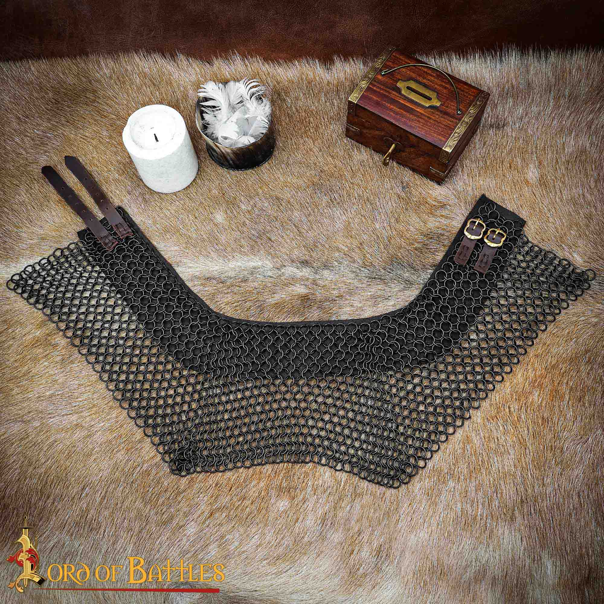 Imagen única de: Gorget de Cota de Malla / Estándar - 10mm Butted Round Ring - 16 Gauge, Mild Steel - Ideal For Stage Combat & Reenactments