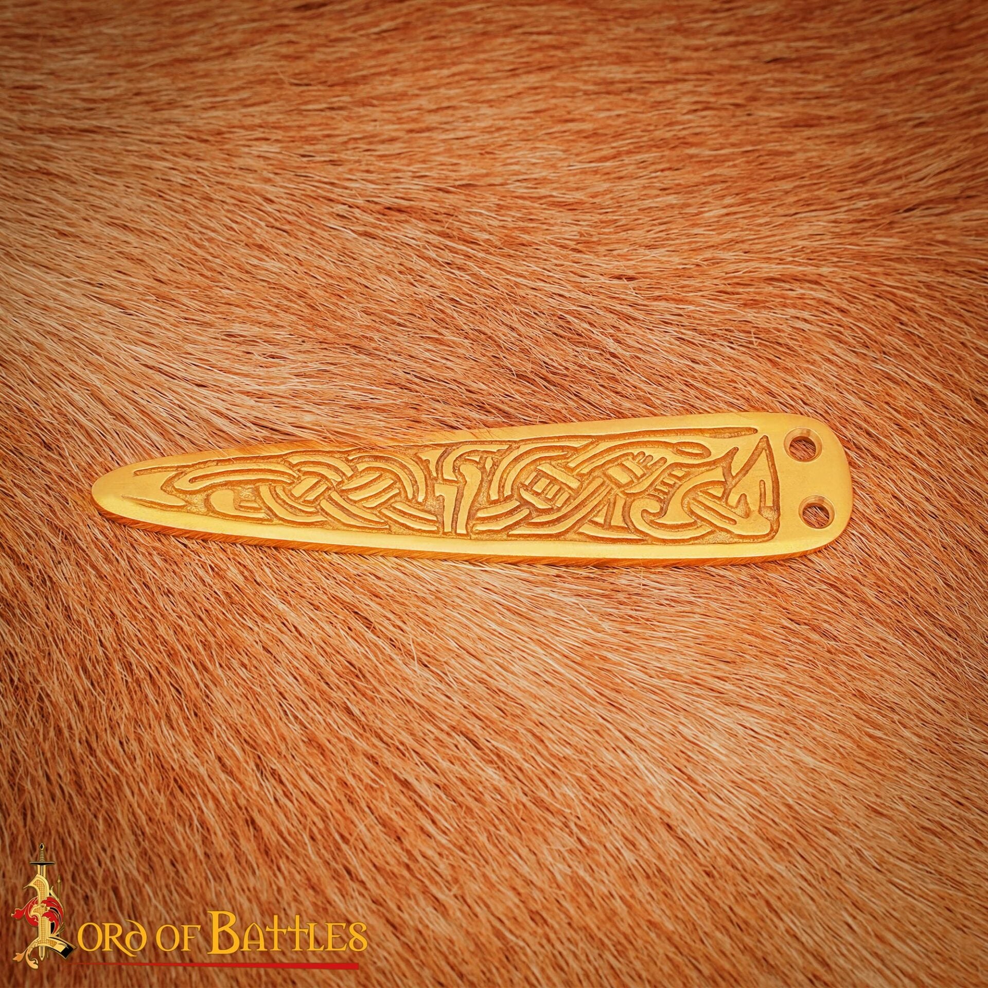 Imagen única de: Cinturón de Latón Macizo con Nudos Celtas Chape Accesorio Funcional para Ropa