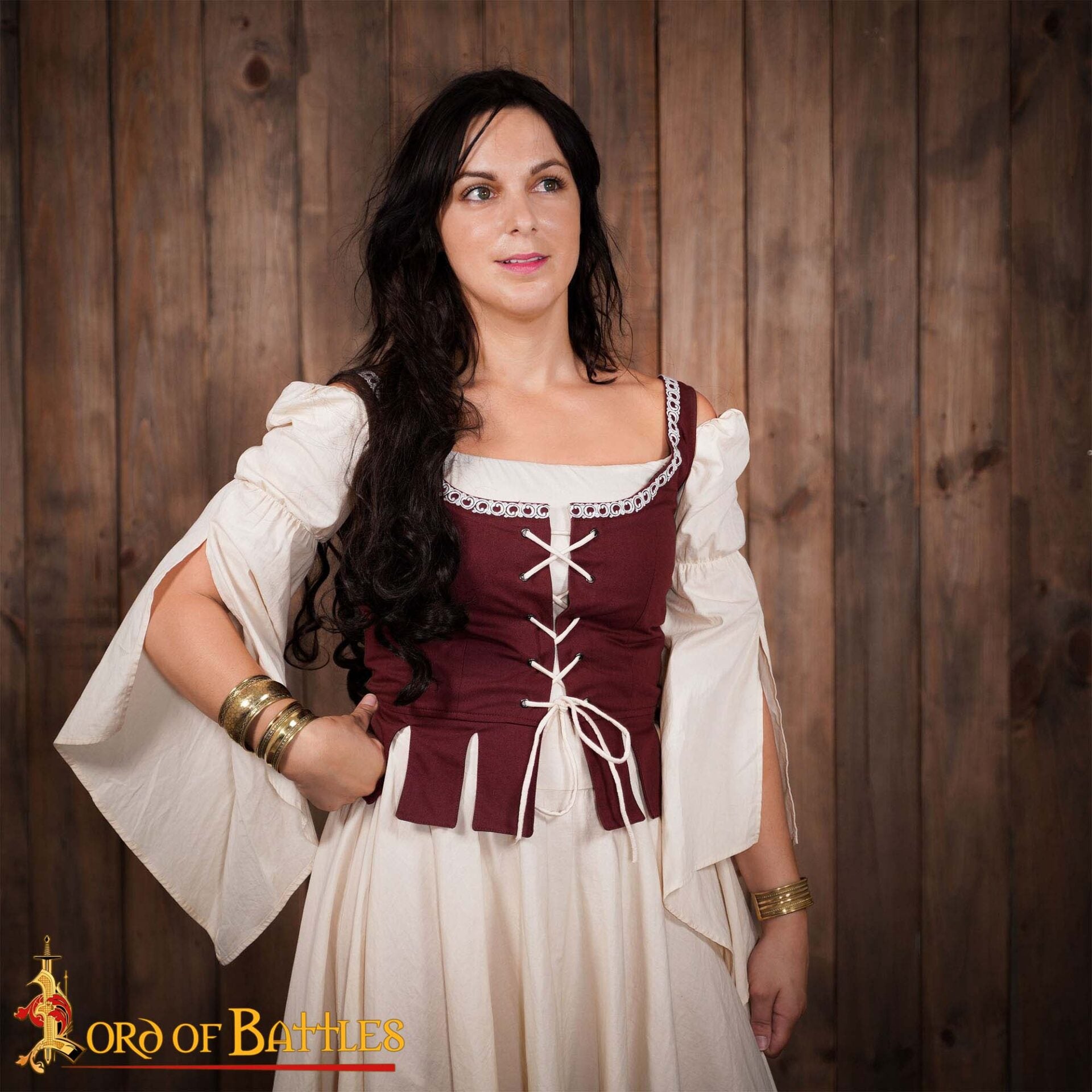 Corpiño medieval Adalyn de 100% algodón con cordones - imagen 2